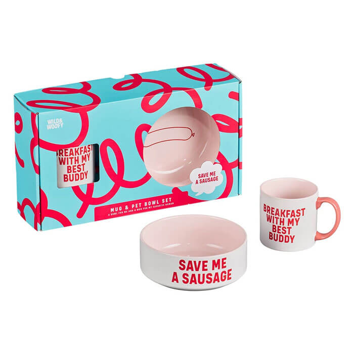 Set Bol pour Chien et Tasse de Petit-Déjeuner