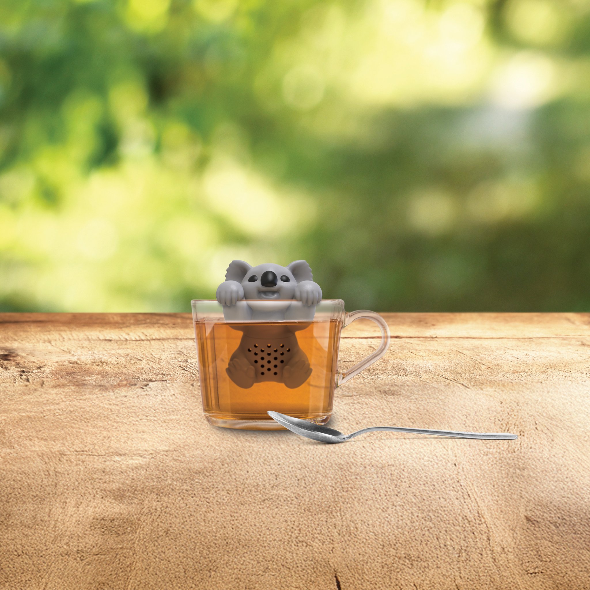 Winkee Koala Tea Infuser in cup with tea