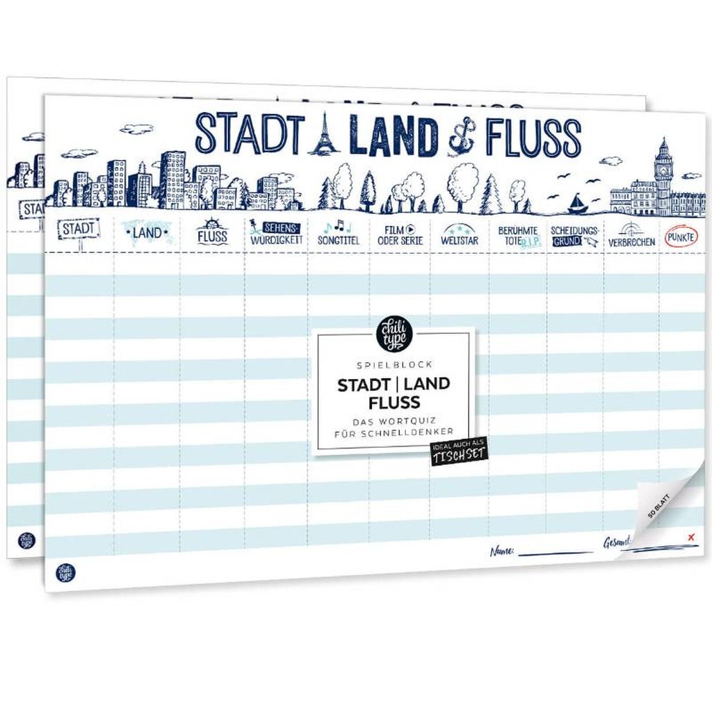 Spielblock DIN A3 Stadt-Land-Fluss