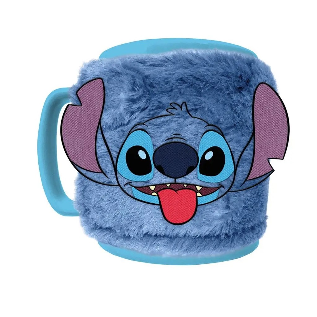 Disney Stitch Plüsch-Tasse mit Husse – Flauschige Kaffeetasse