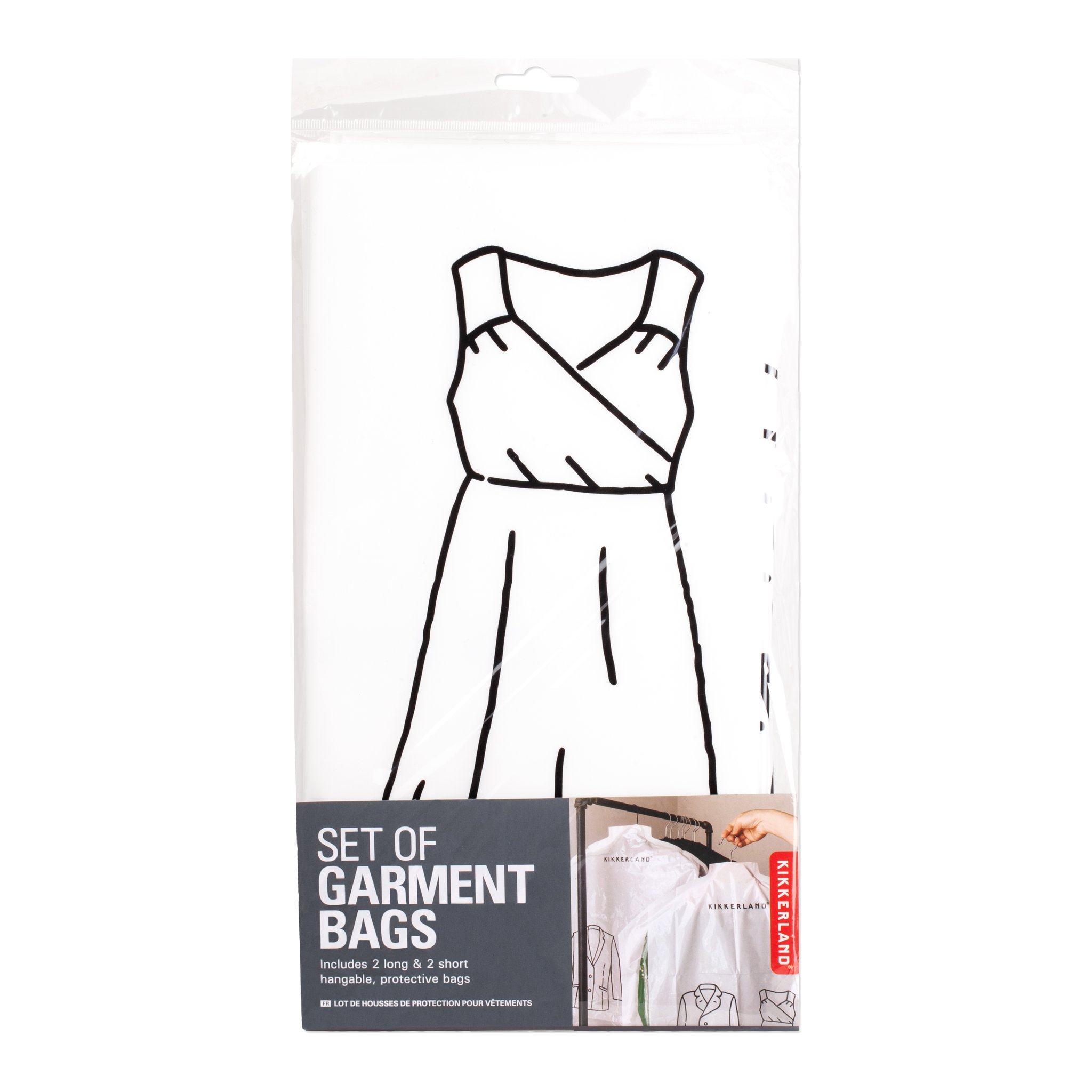 Set de housses dans l'emballage « Set of Garment Bags » de Kikkerland