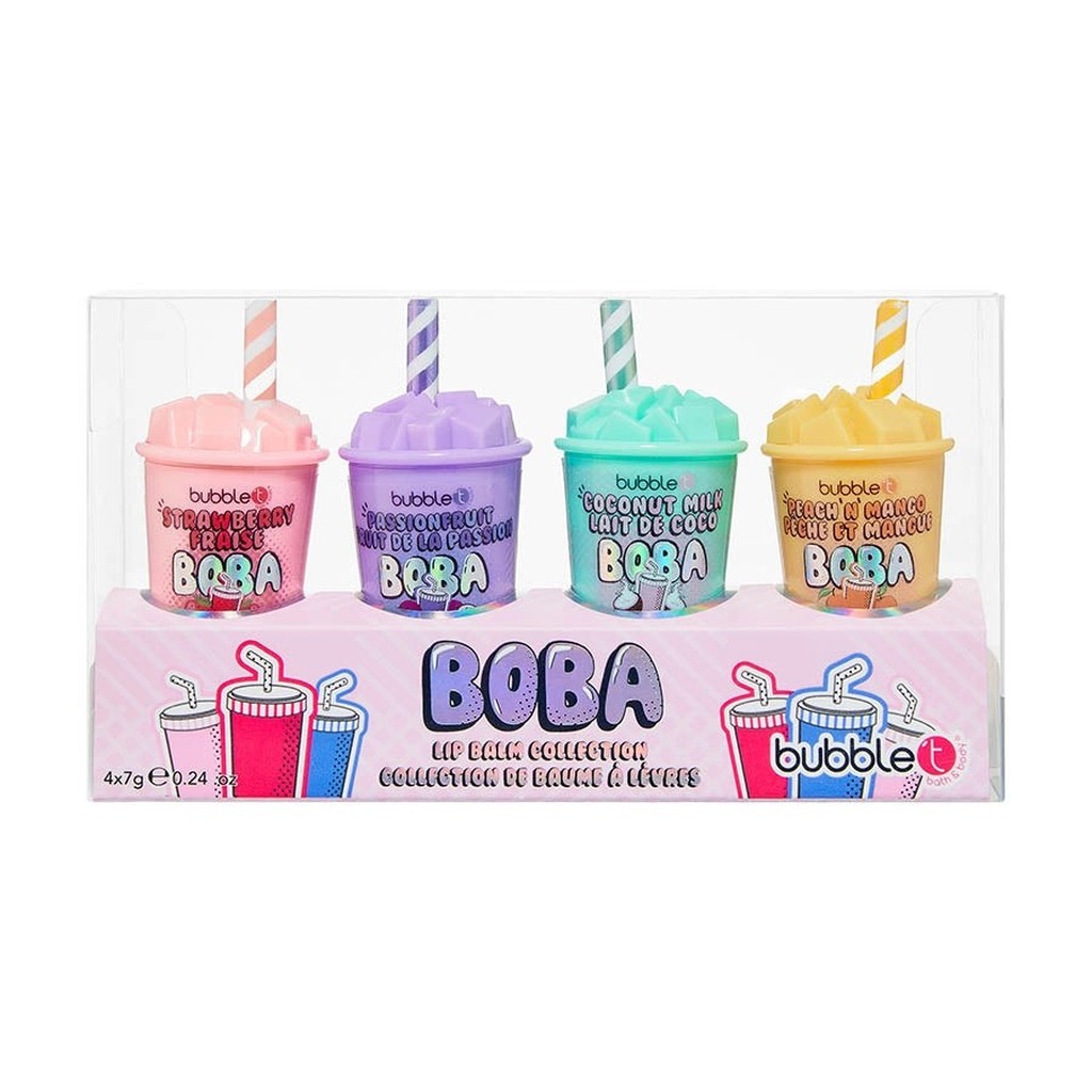 Boba Tea Lippenbalsam Set mit vier Sorten