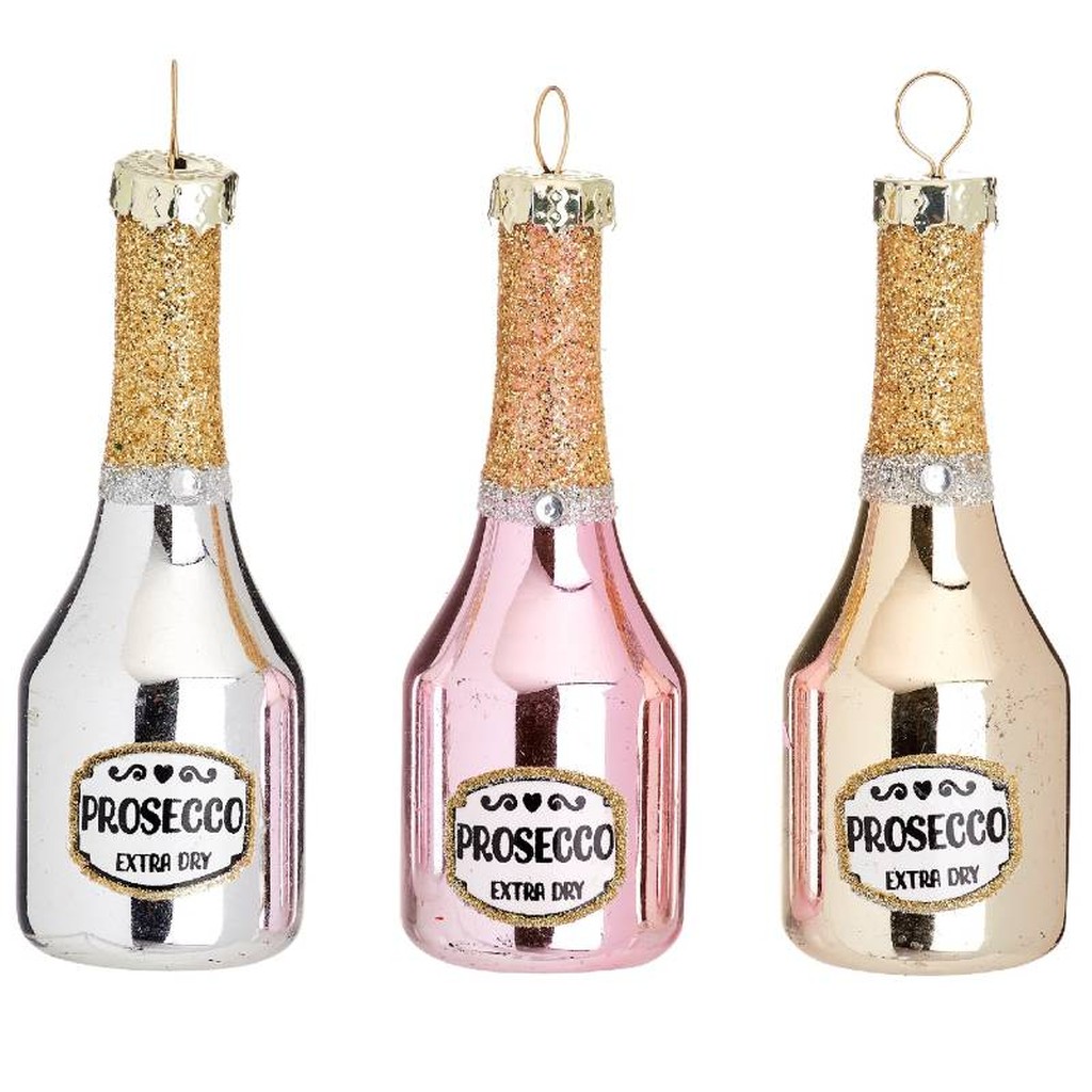 Prosecco-Weihnachtsschmuckset von Sass and Belle
