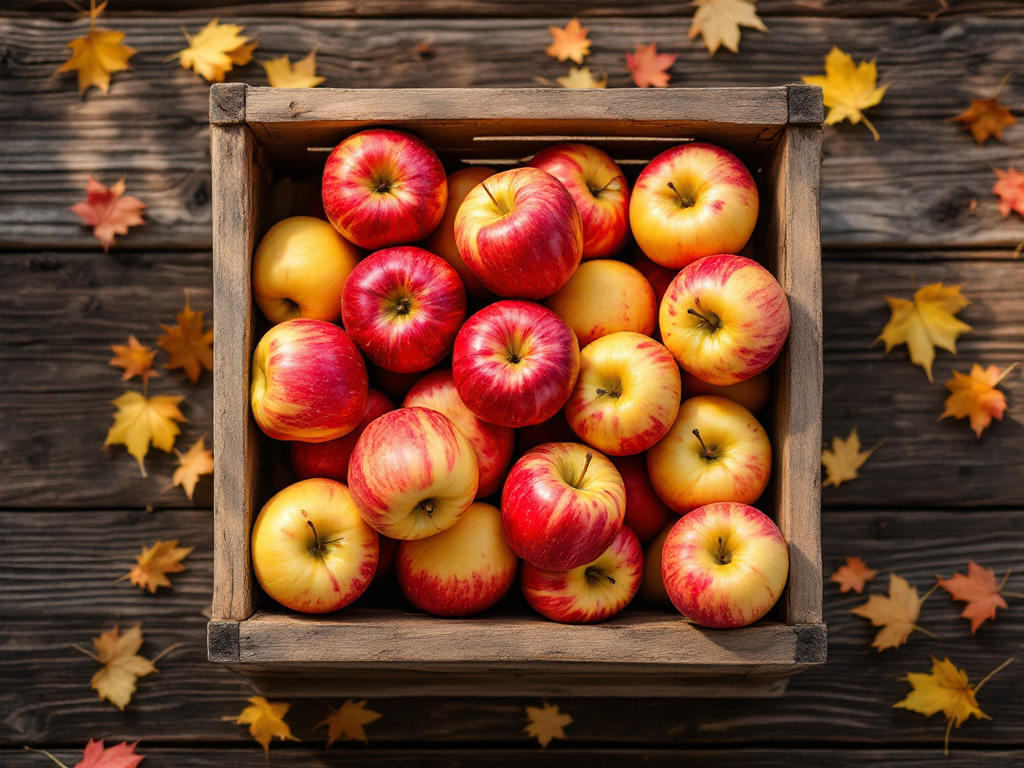 Apple harvest in a Swiss traditional standard-tree orchard in autumn