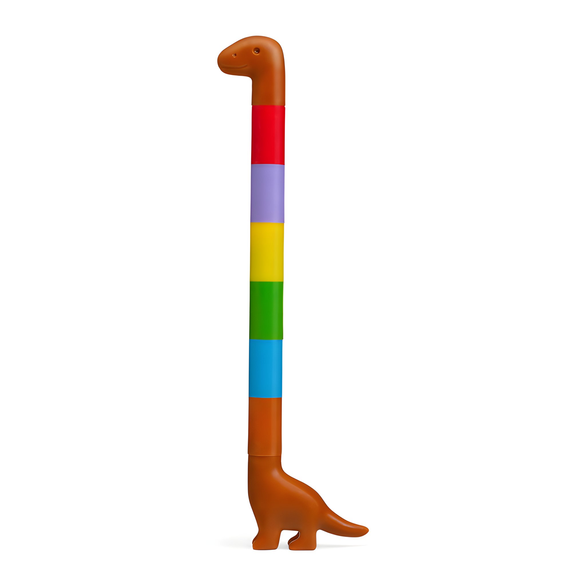 Regenbogen-Dino Filzstifte 6er-Set zusammengesteckt in Regenbogenfarben