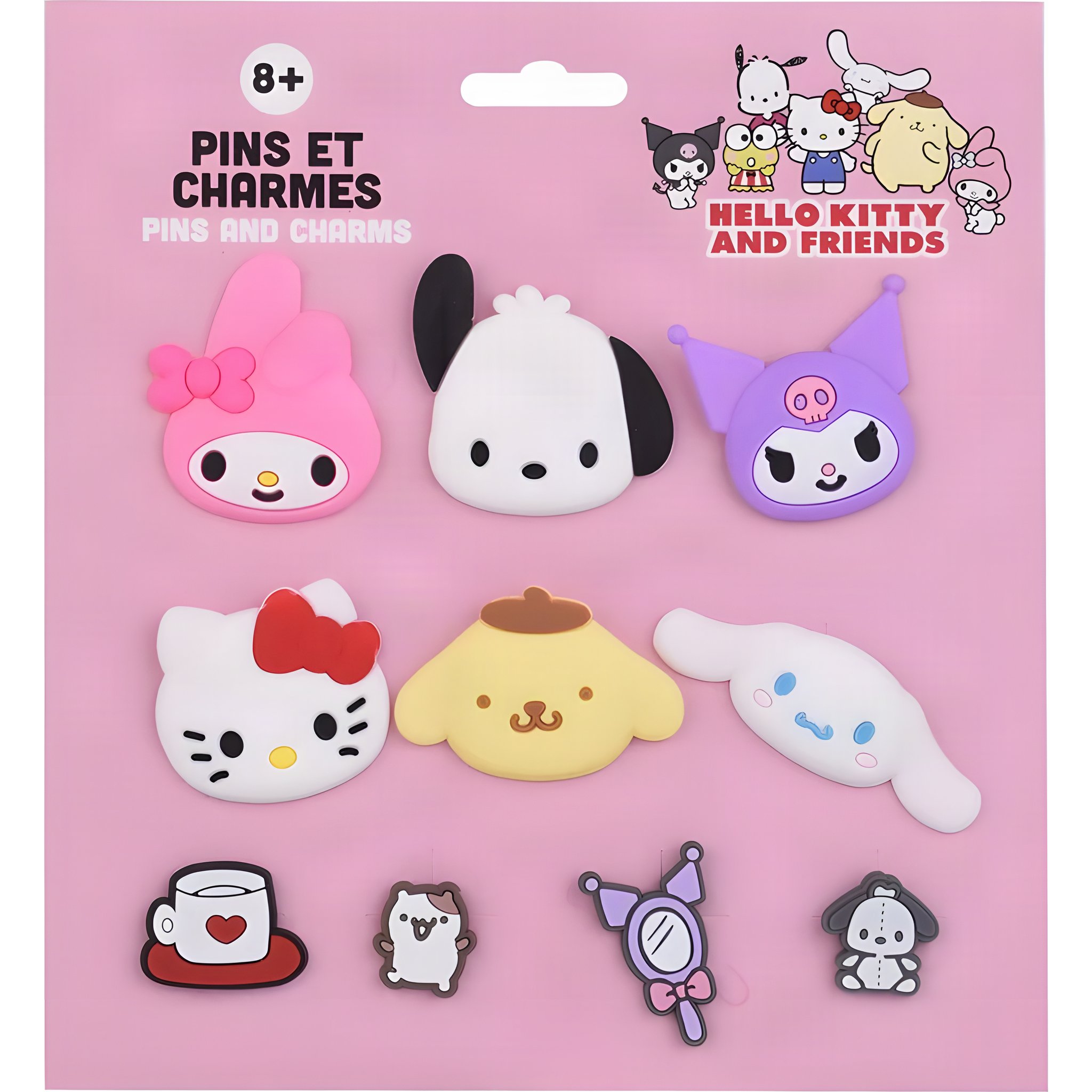 Set de 10 Pins et Charms Hello Kitty & Friends
