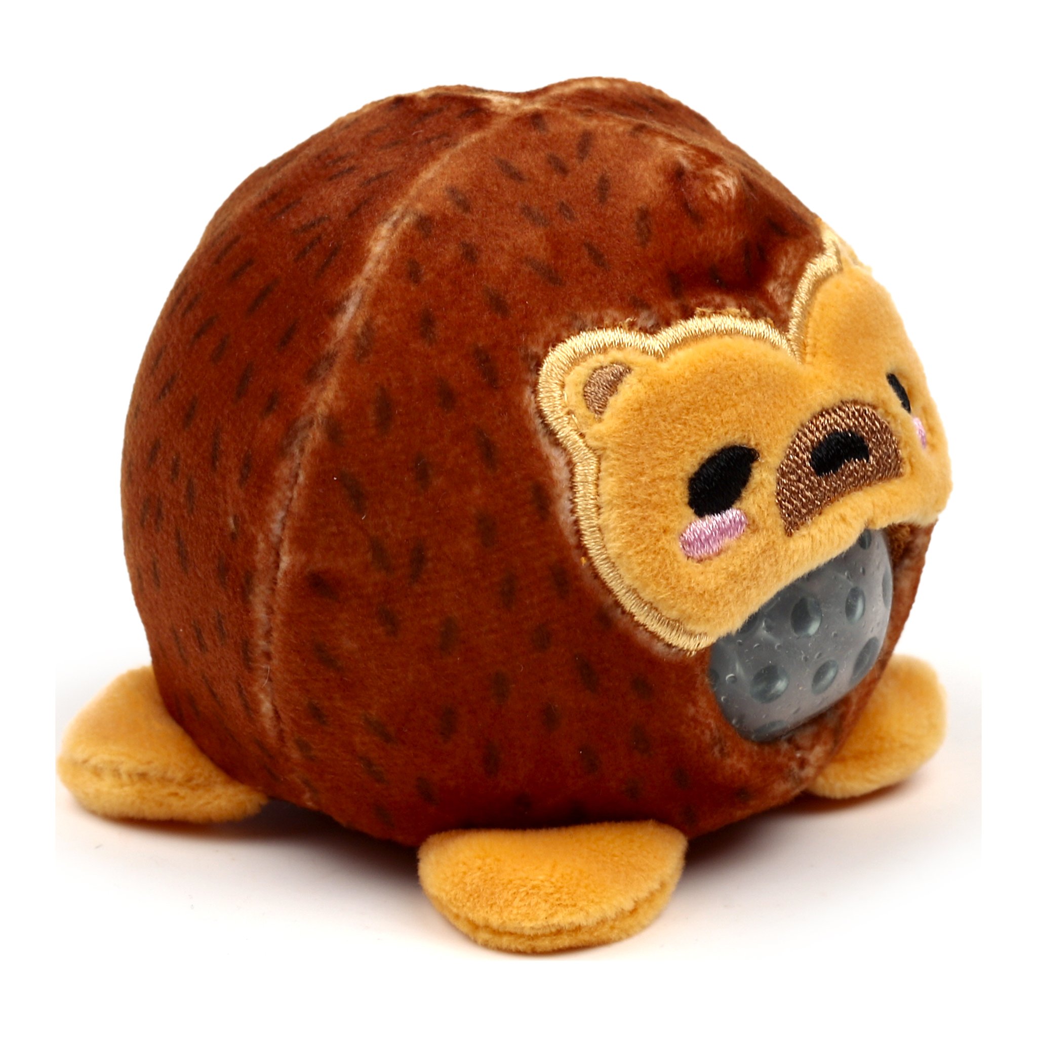 Balle anti-stress singe en peluche avec ventre a paillettes