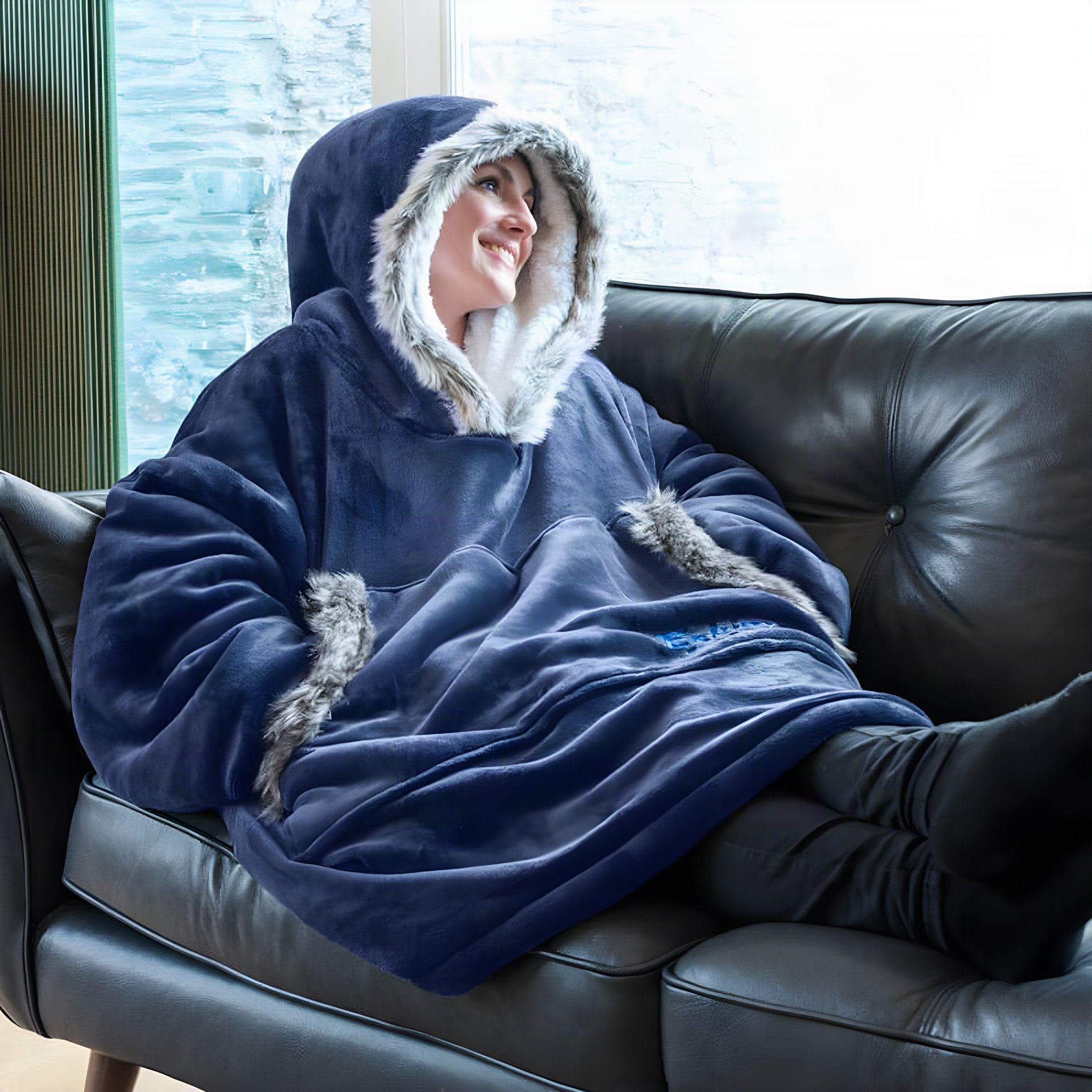 Kuscheldecke Eskimo Hoodie Navy Blue Snug Rug
