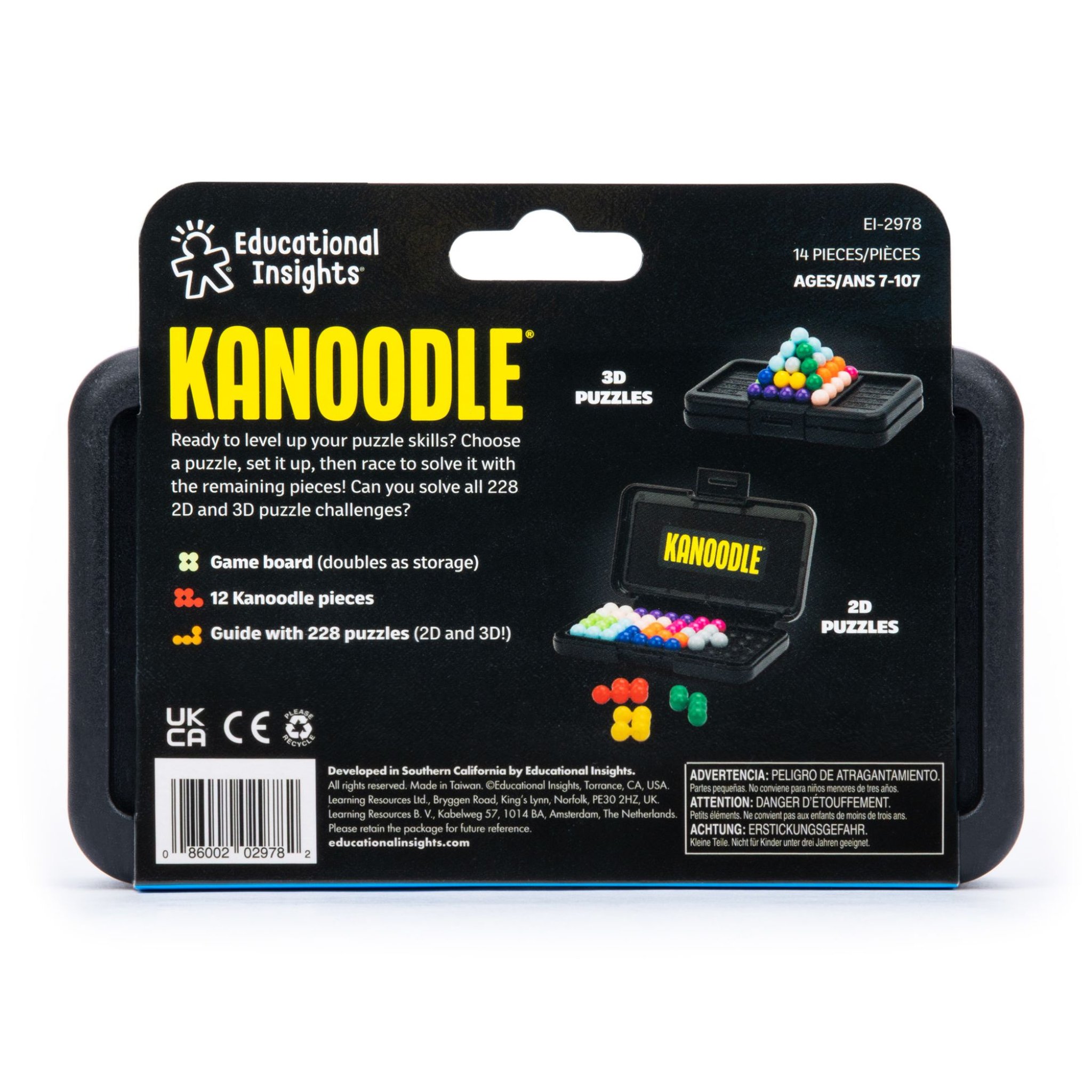 Kanoodle jeu de logique – emballage, dos