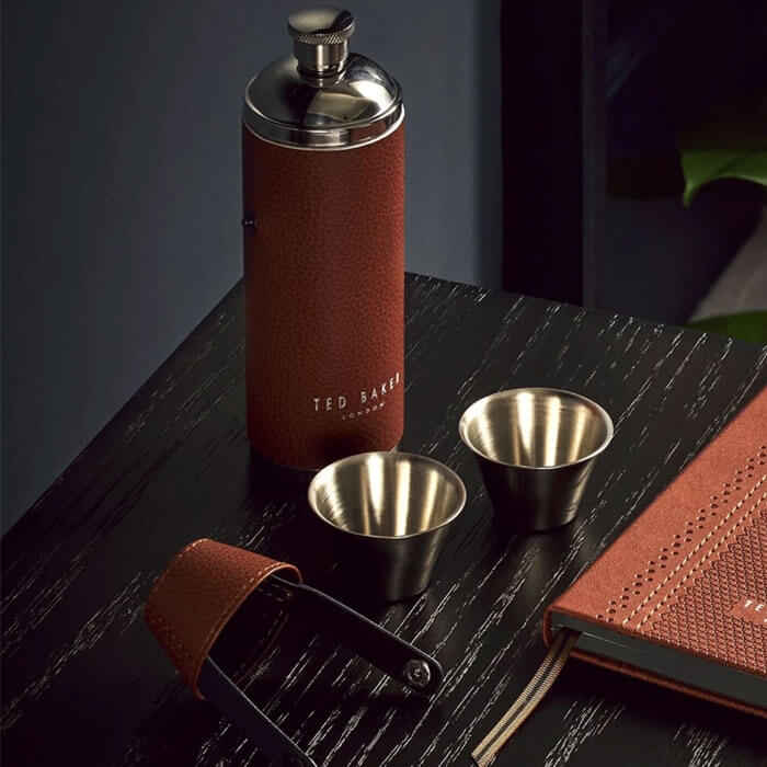 Ted Baker Hip Flask & Shot Cups