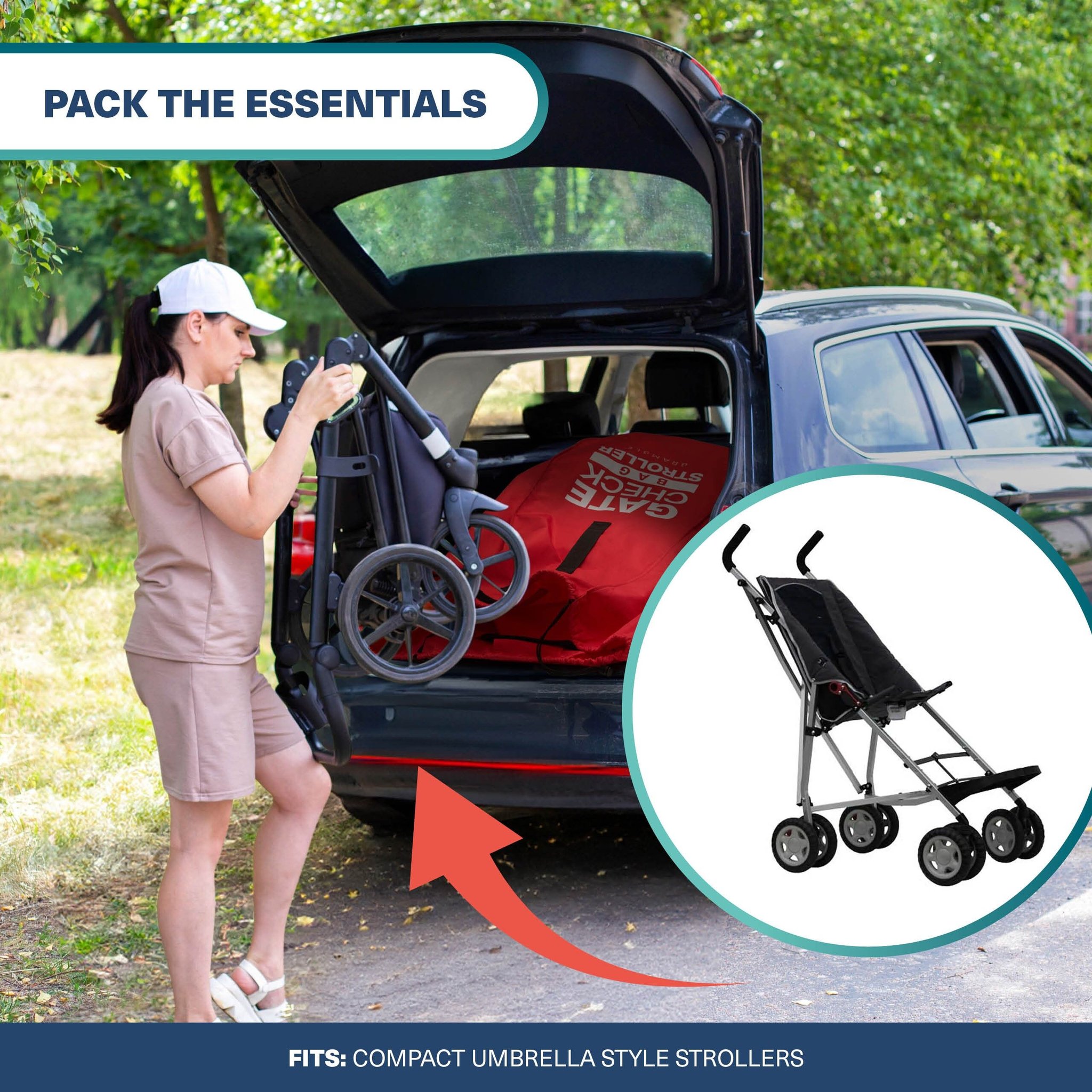 Buggy Reisetasche im Auto für kompakte Umbrella-Buggys