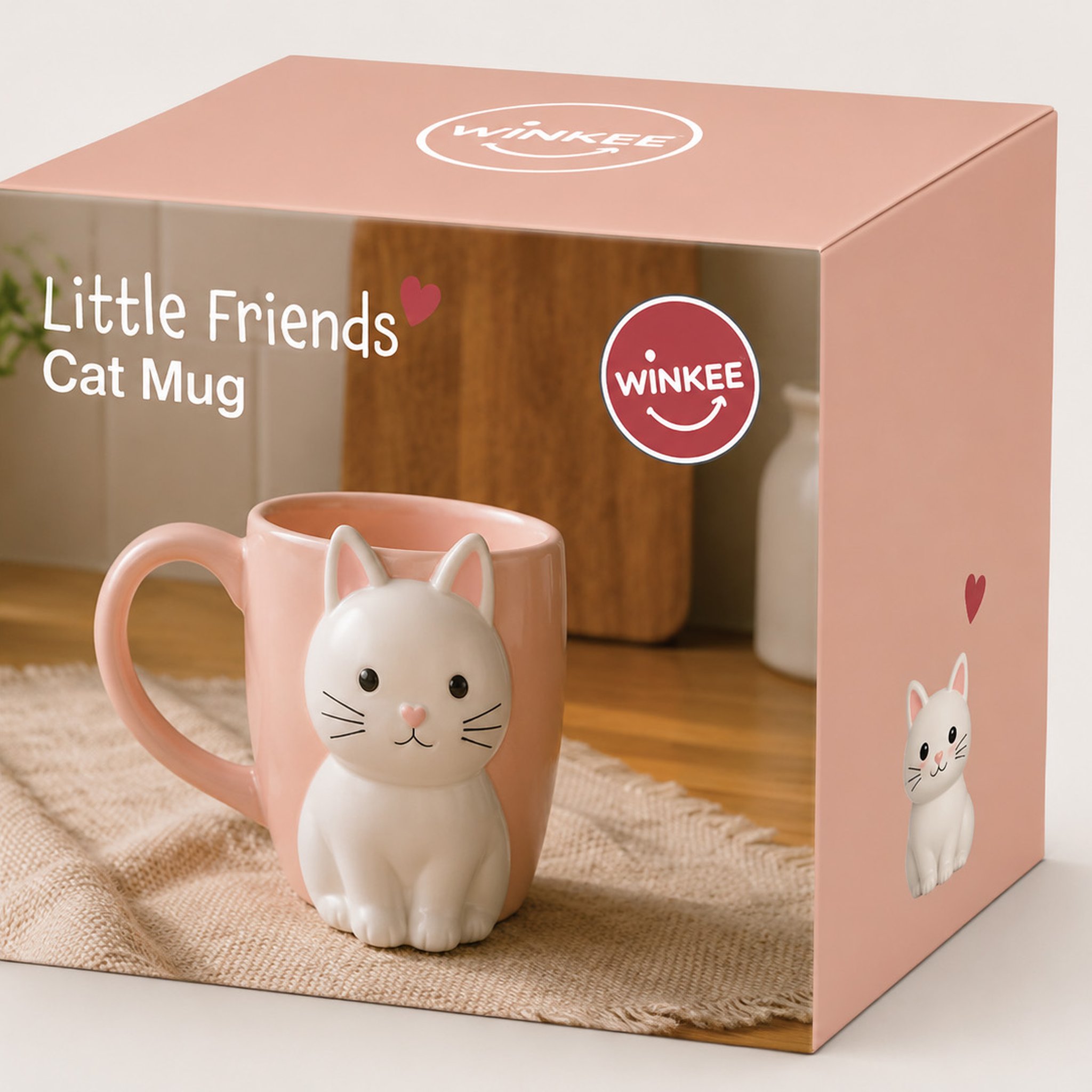 Little Friends Becher Katze in der bedruckten Geschenkbox von Winkee