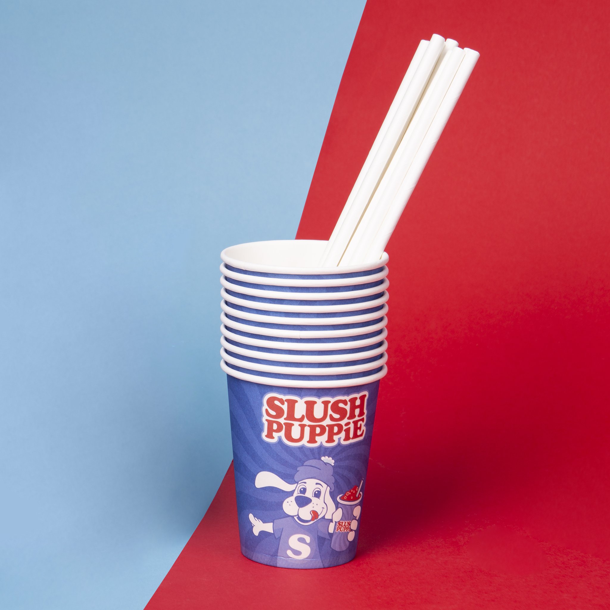Bicchieri di carta Slush Puppie con motivo brandizzato — dettaglio