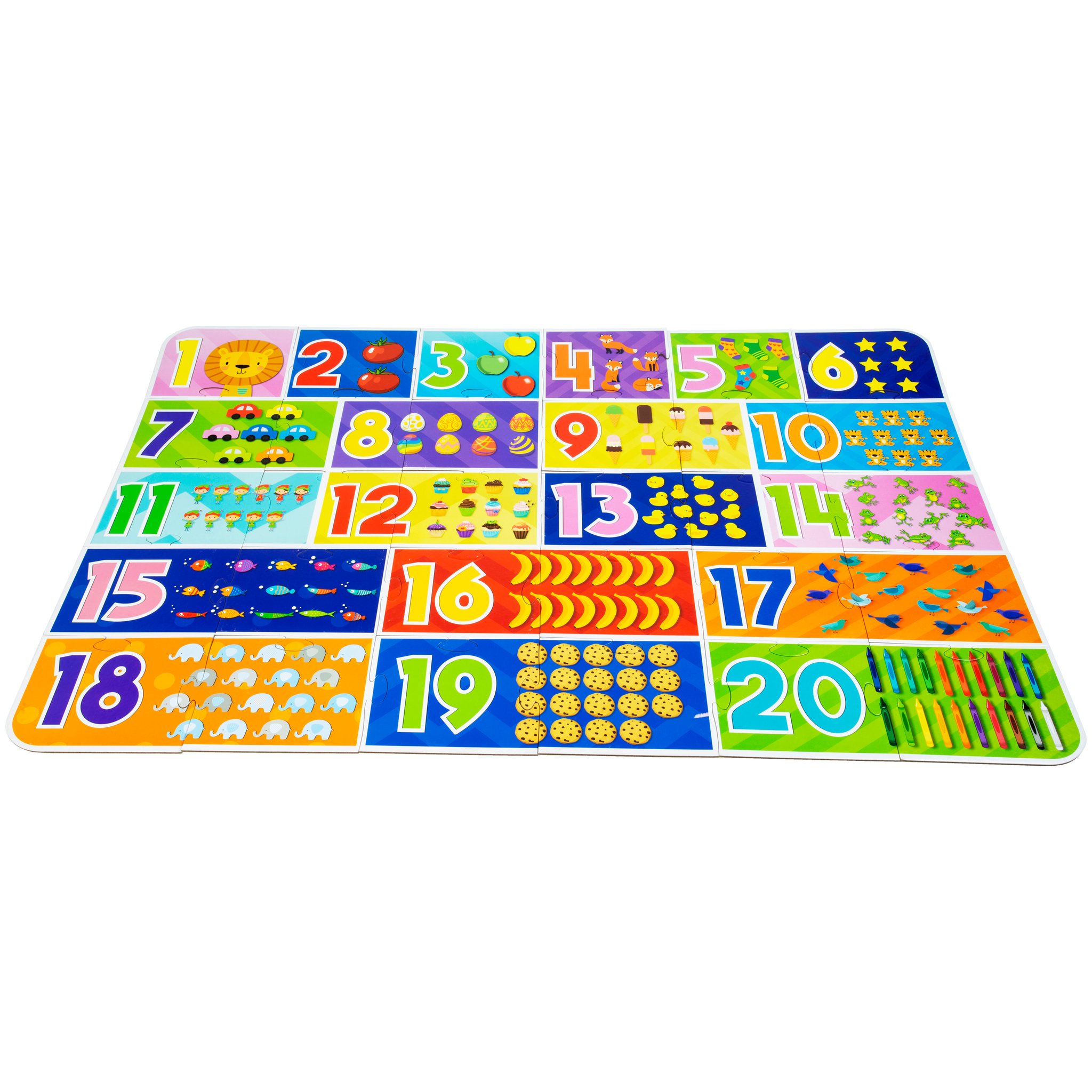 abeec Bodenpuzzle fertig gelegt mit Zahlen 1 bis 20