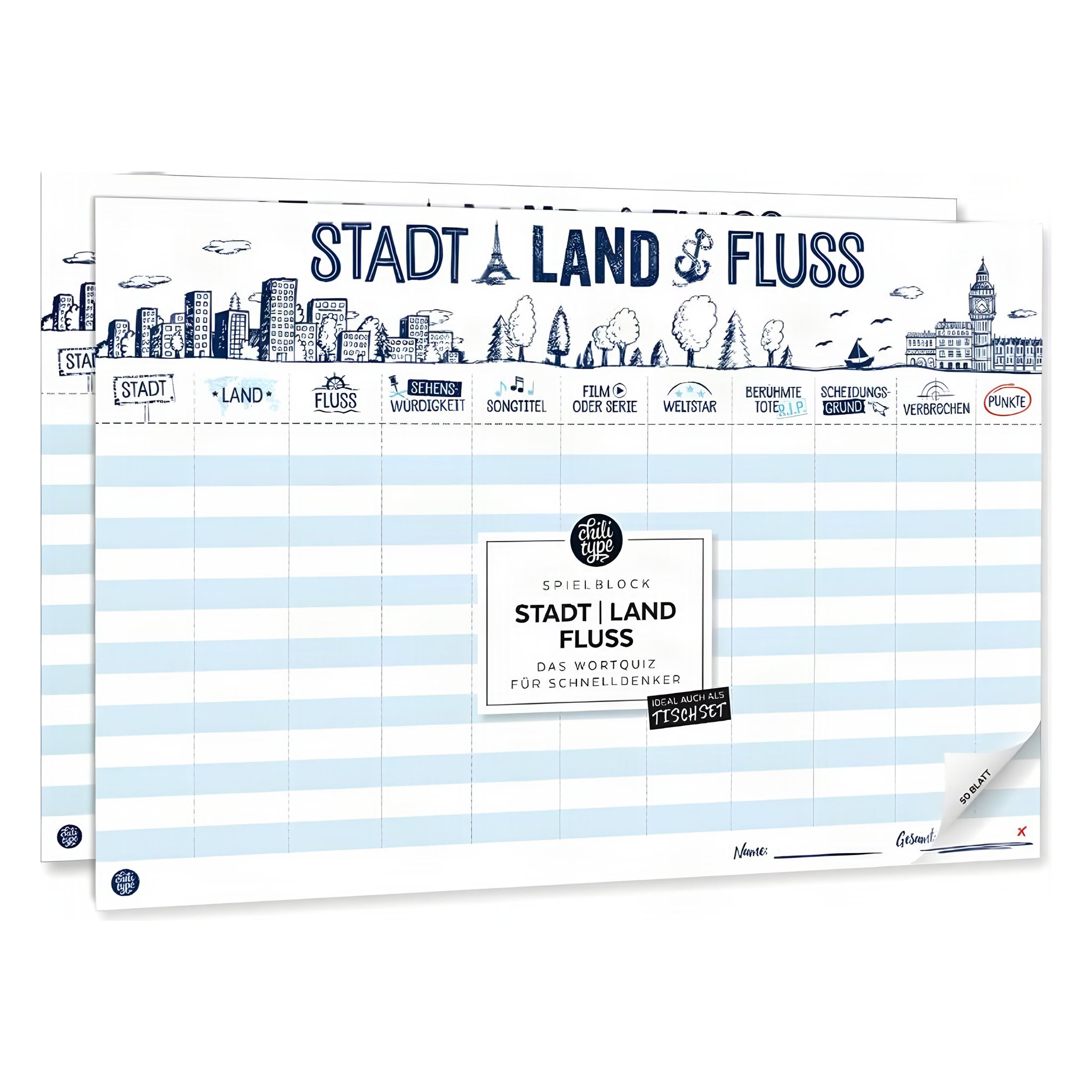 Spielblock DIN A3 Stadt-Land-Fluss