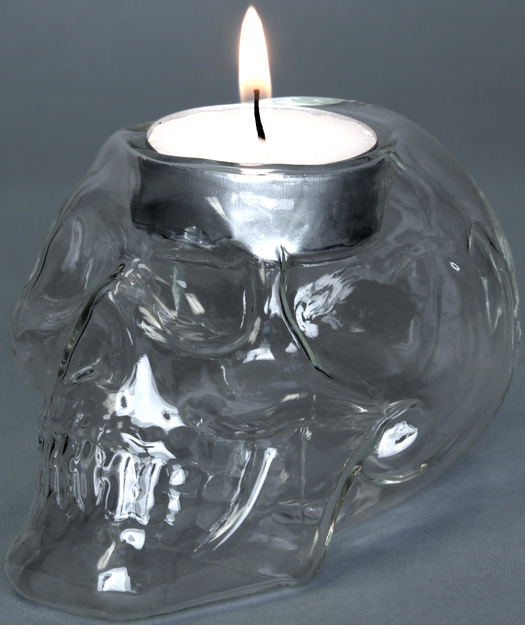 Teelichthalter Totenkopf