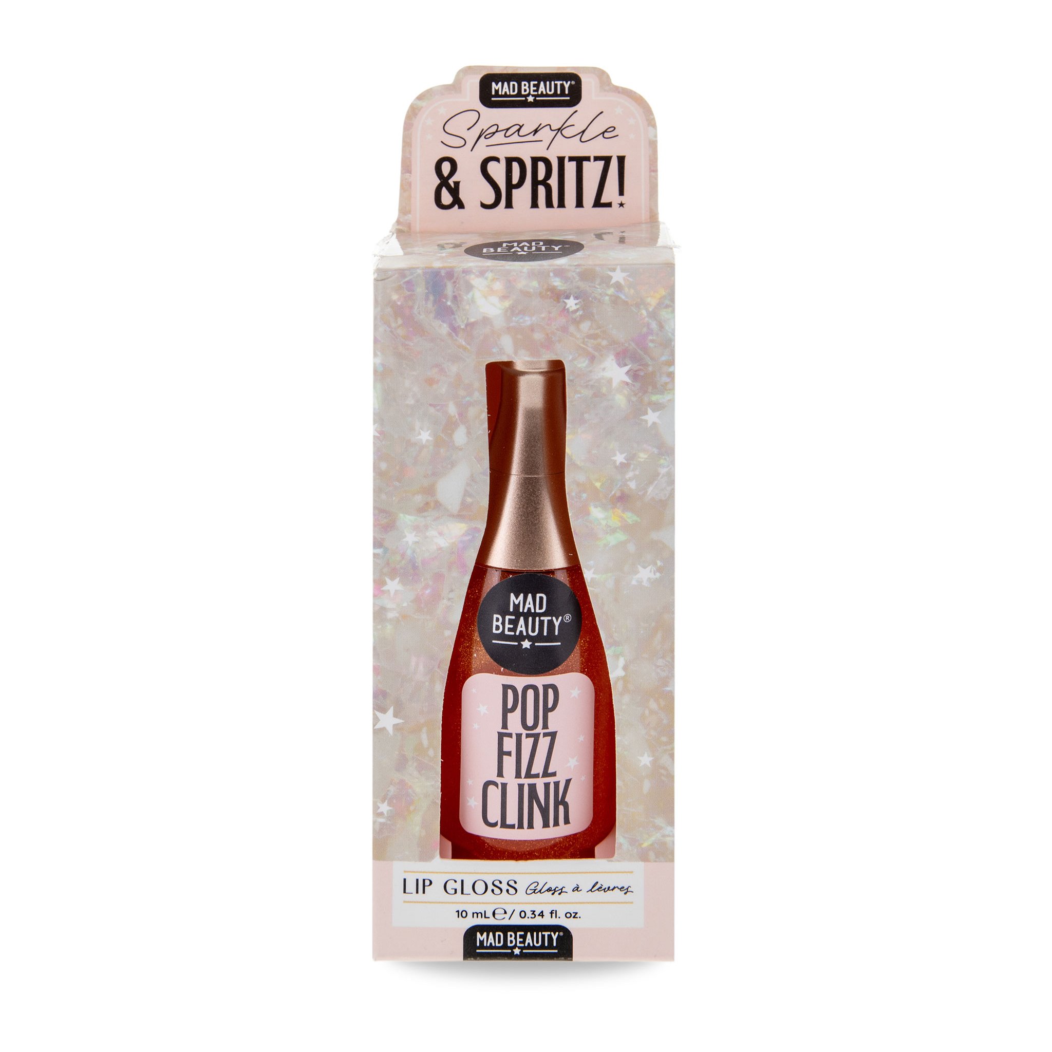 Sparkle & Spritz Lipgloss in Mini-Sektflasche in der Faltschachtel