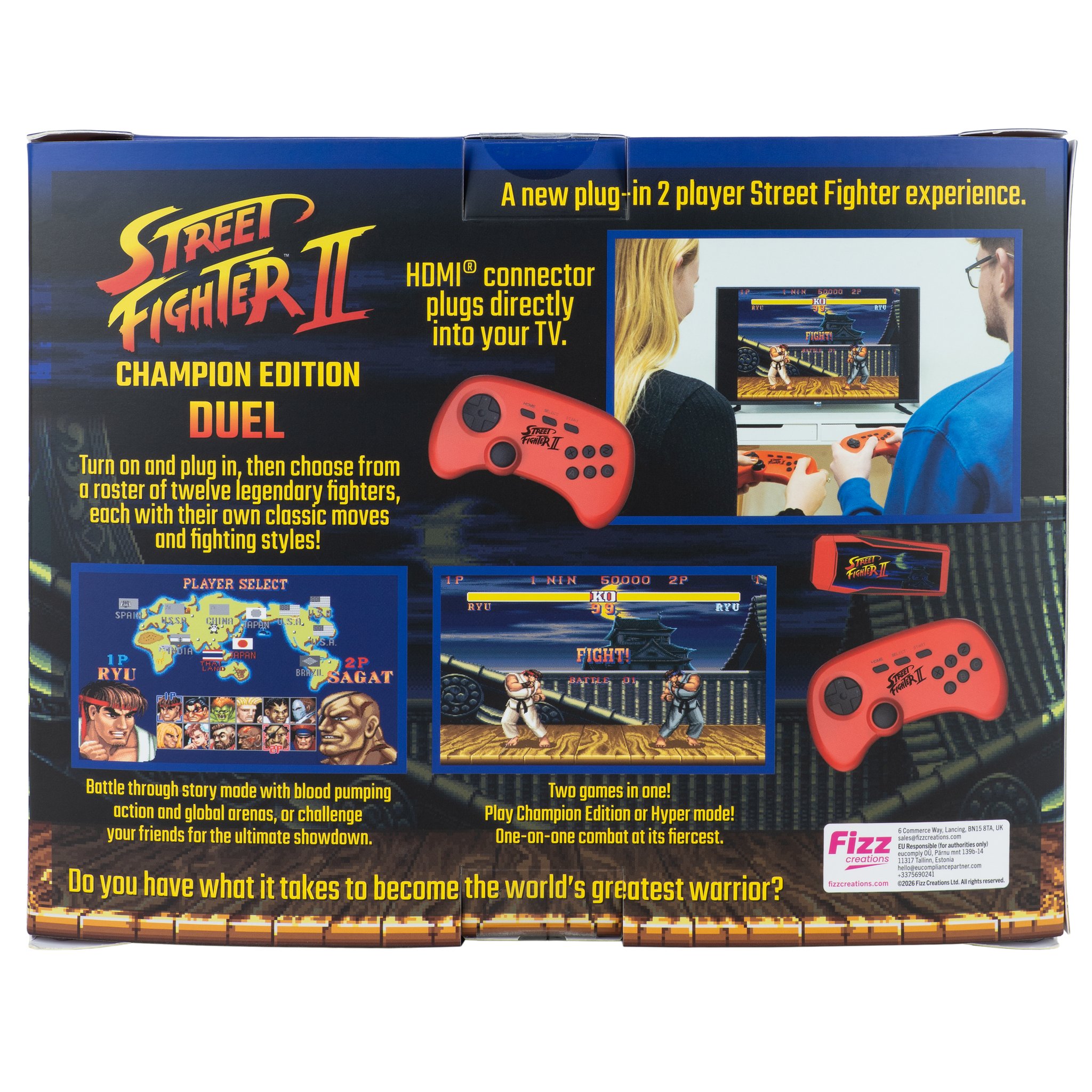 Street Fighter II Duel Verpackung Rückseite mit Inhalt