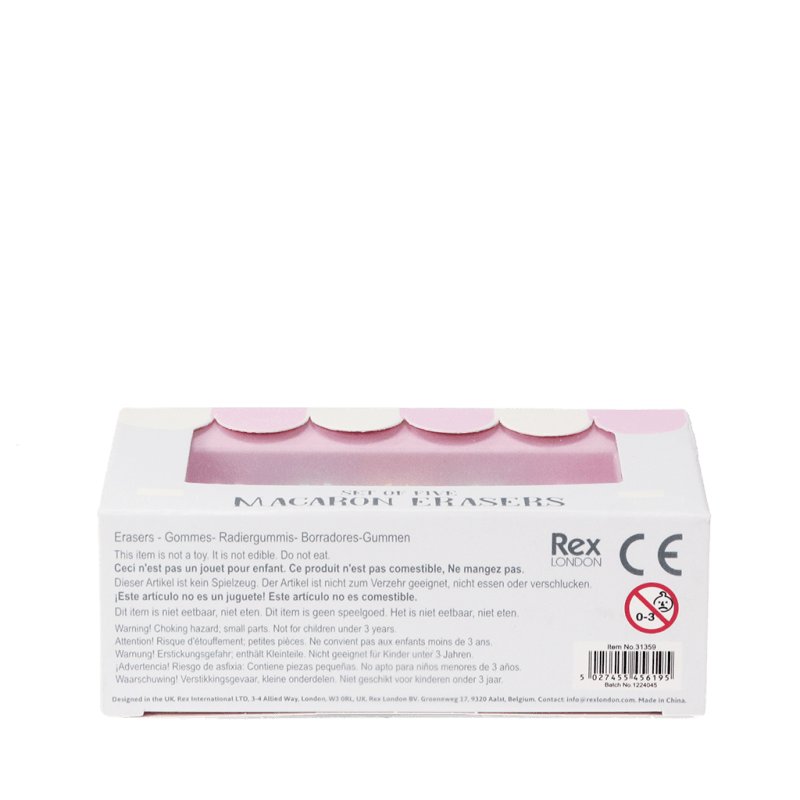 Gommes macaron de Rex London – vue laterale