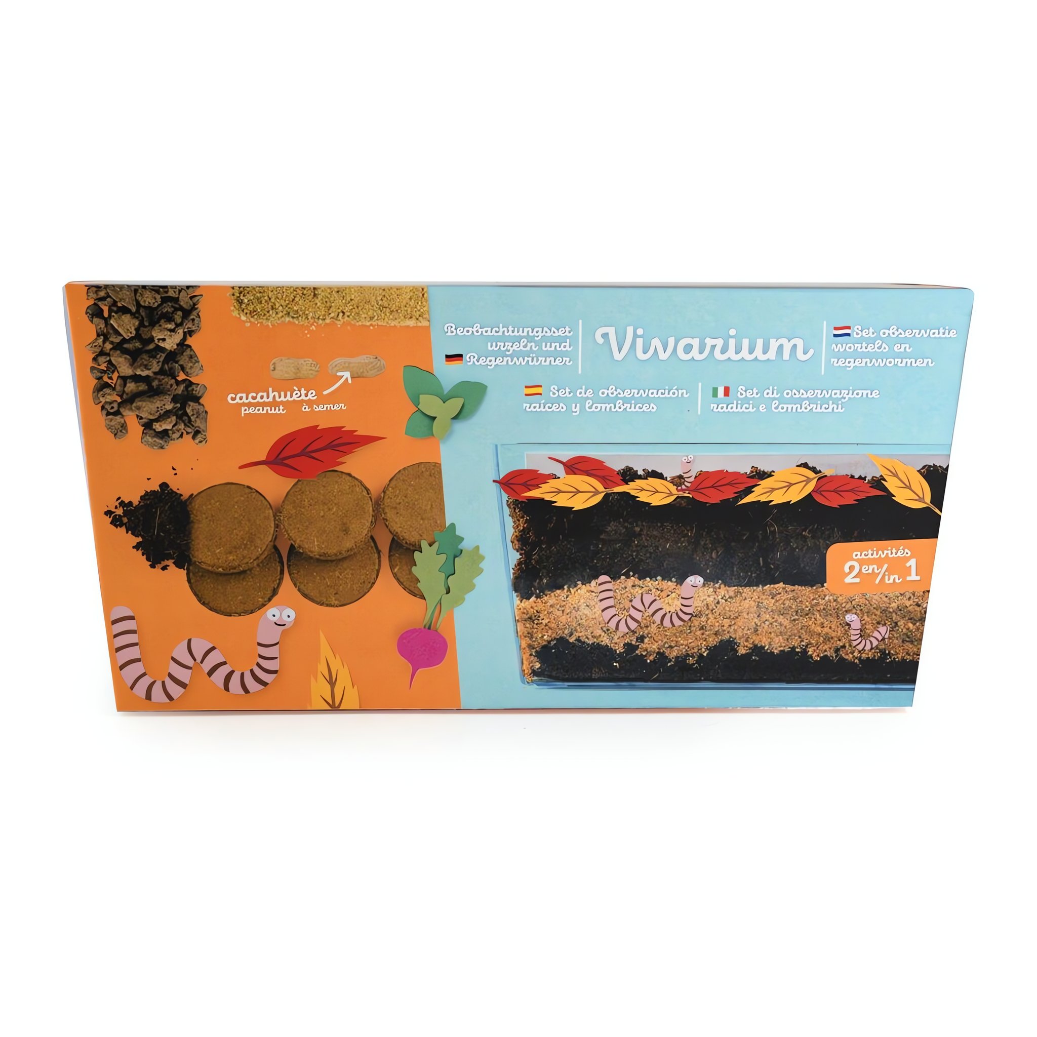 Vorderseite der Vivarium-Verpackung mit Karotten- und Wurzel-Illustration
