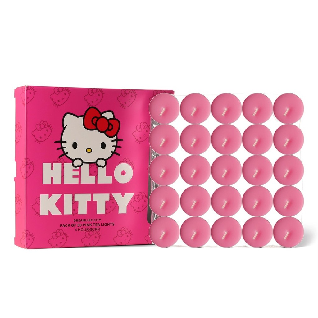 Hello Kitty Teelichter Set mit 50 pinken Kerzen