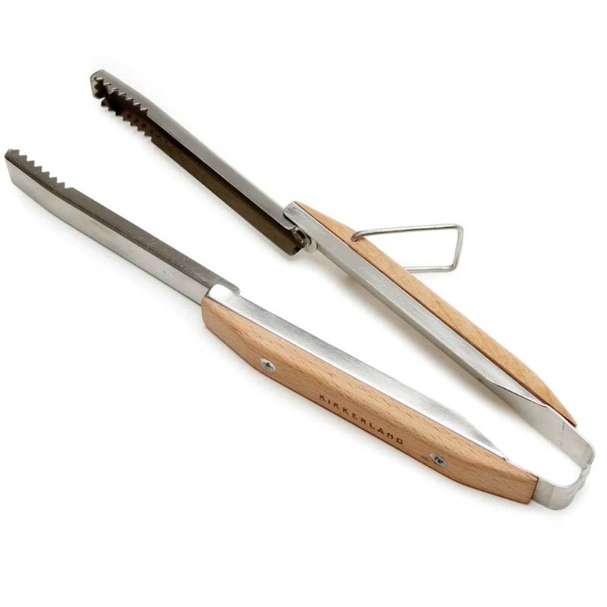 Klapp Grill Zange ausgeklappt mit Edelstahl-Greifern