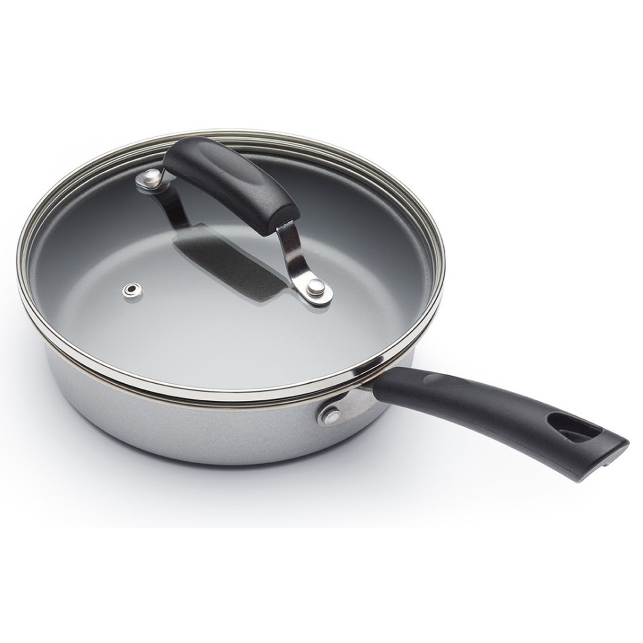 KitchenCraft egg poacher pan closed with glass lid