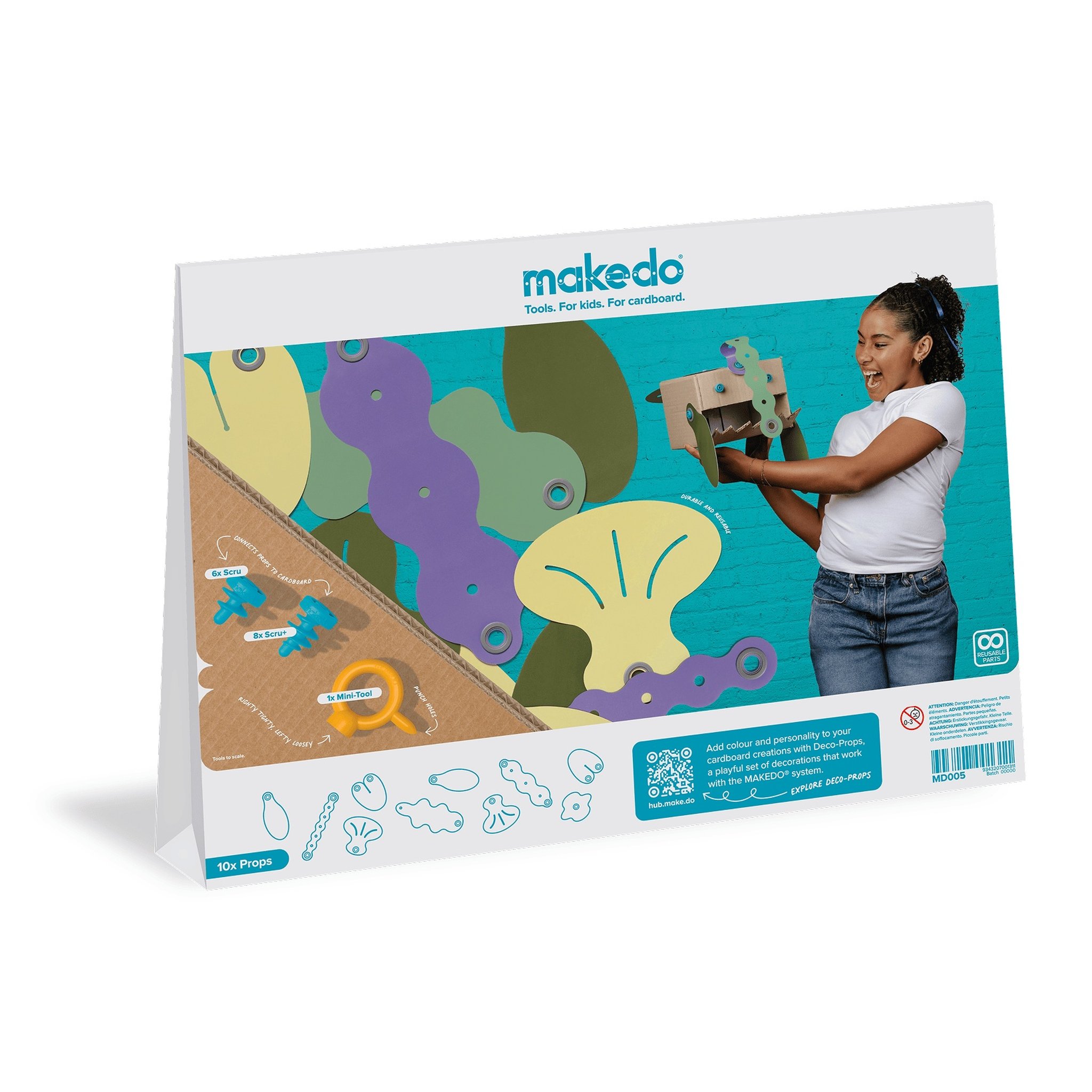 Dos de l'emballage Makedo Deco-Props Blobbies