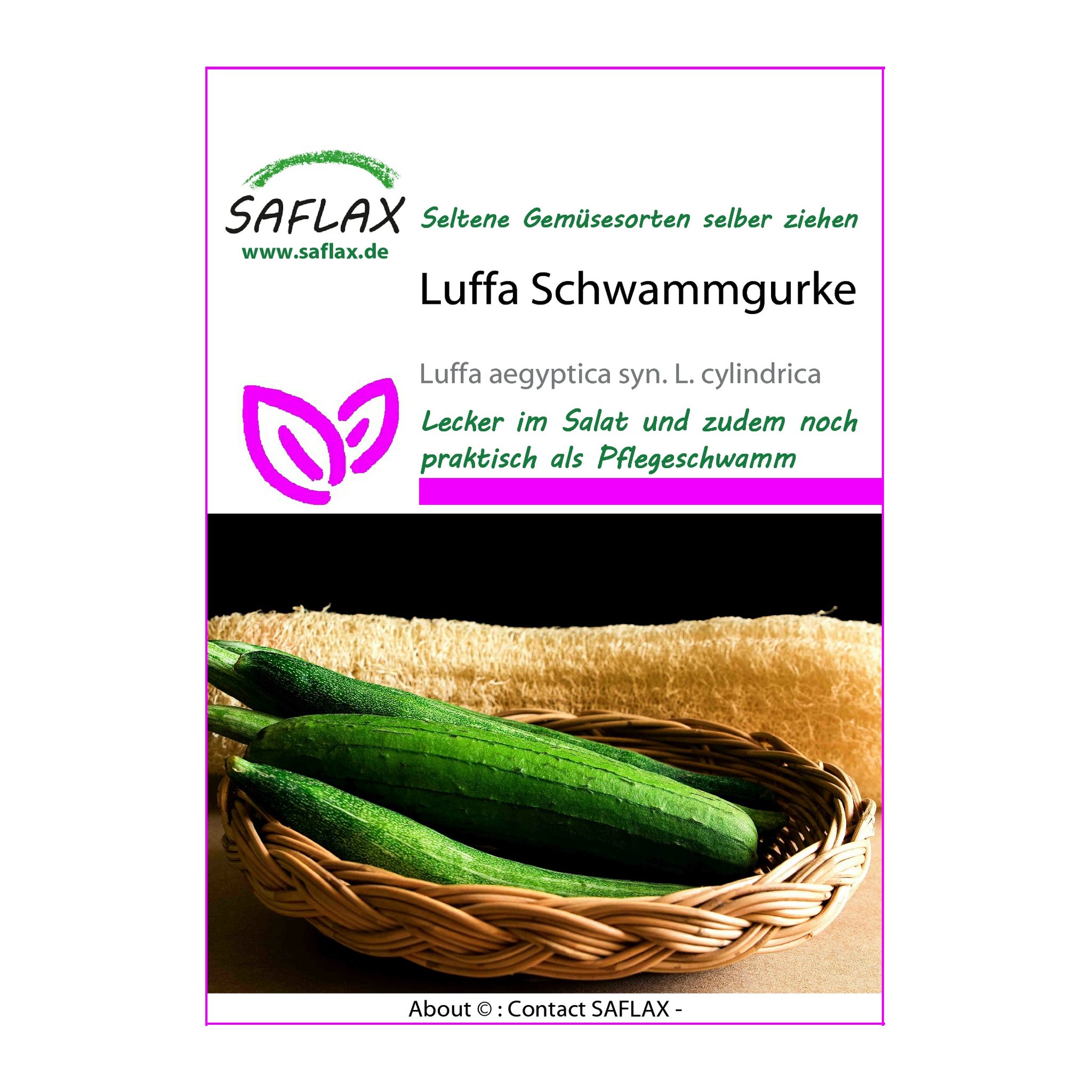 Samentüte Luffa Schwammgurke von Saflax, Vorderseite