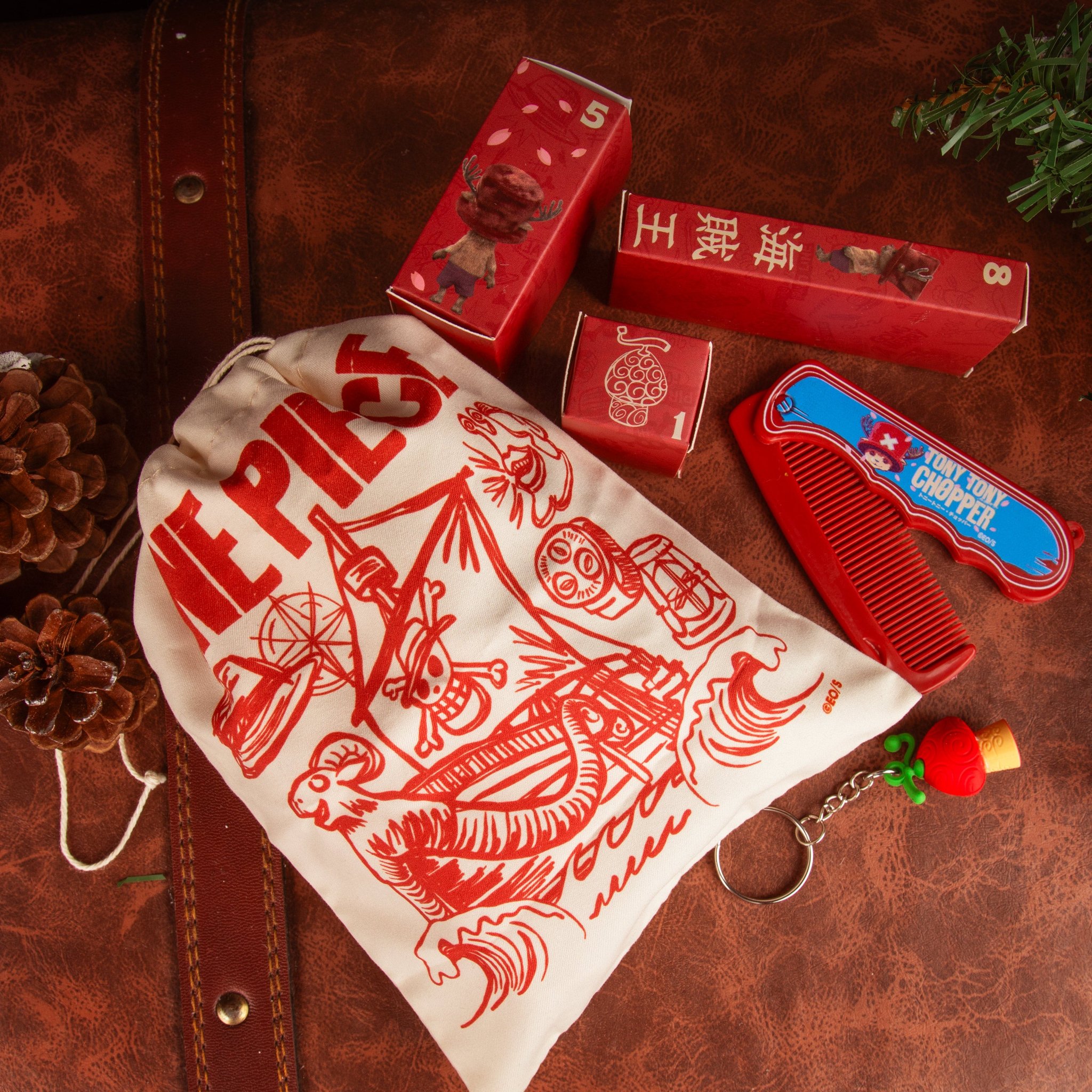 Pochon et peigne du calendrier de l'Avent One Piece