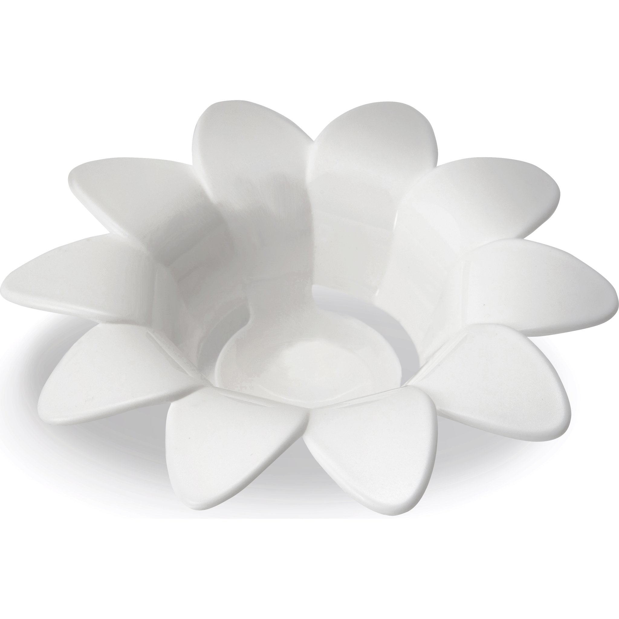 Eitrenner in Form einer Gänseblümchenblüte aus weissem Kunststoff