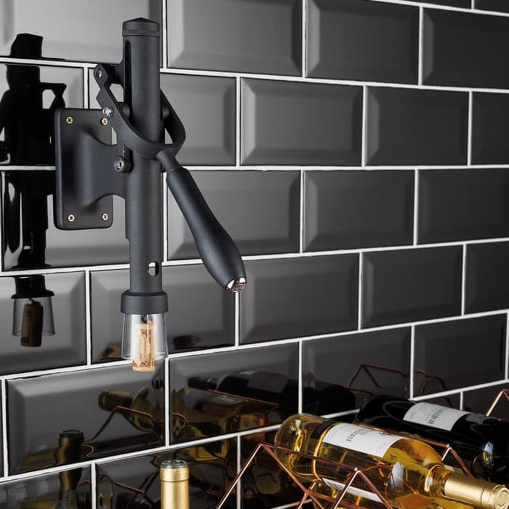 BarCraft Deluxe Wall-Mounted Stainless Steel Lever-Action Wine Bottle Opener