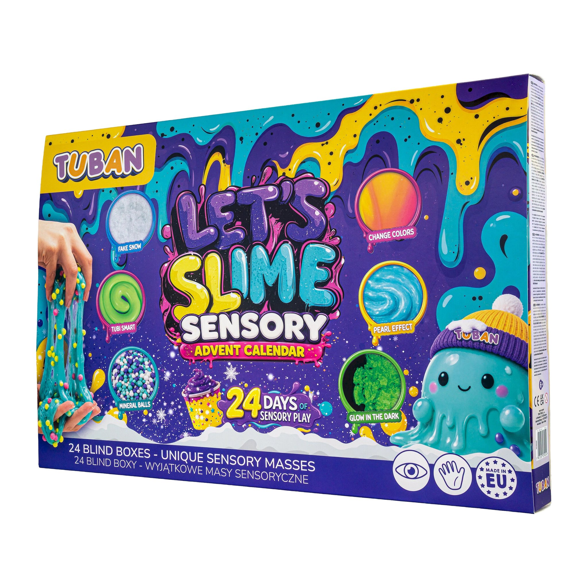 Tuban Let's Slime advent calendar in purple with slime designs and 24 days of sensory play