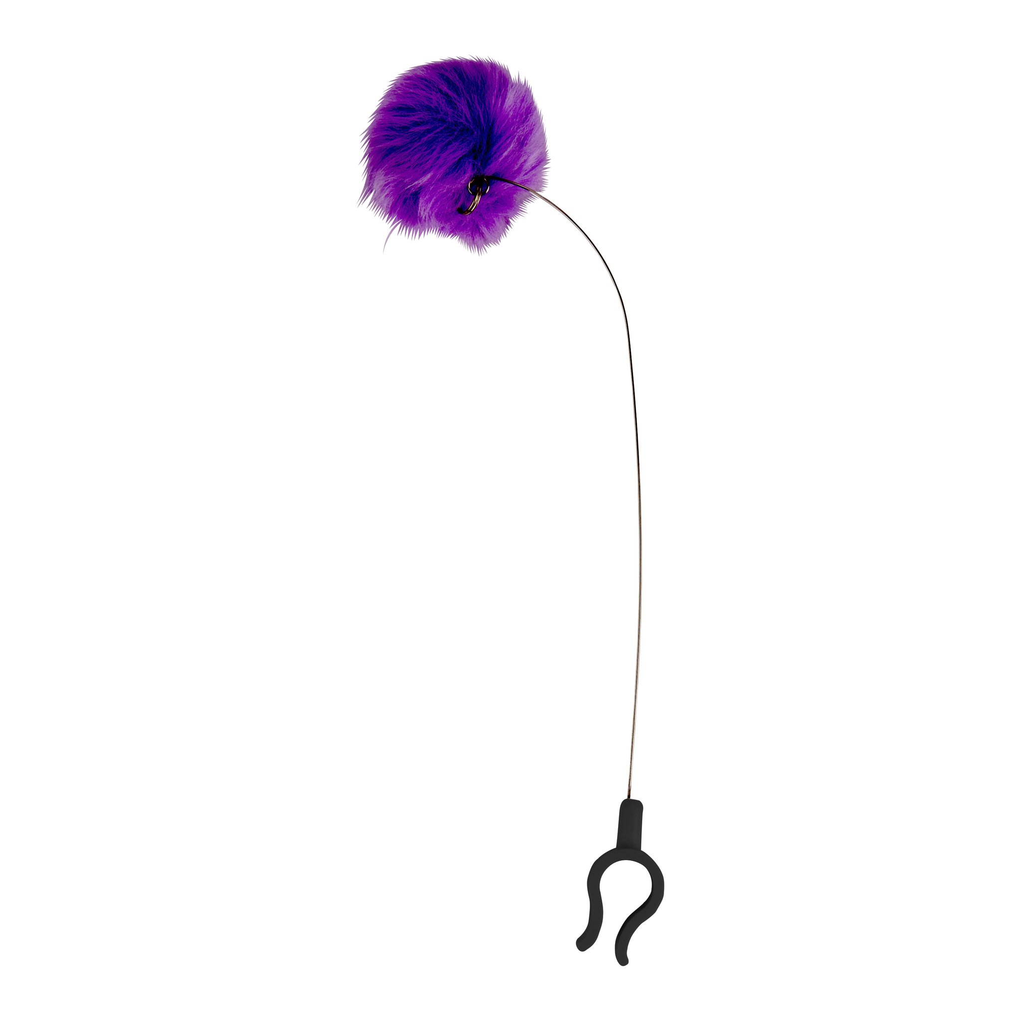 Katzenfoto-Gadget mit violettem Pompon und Smartphone-Clip