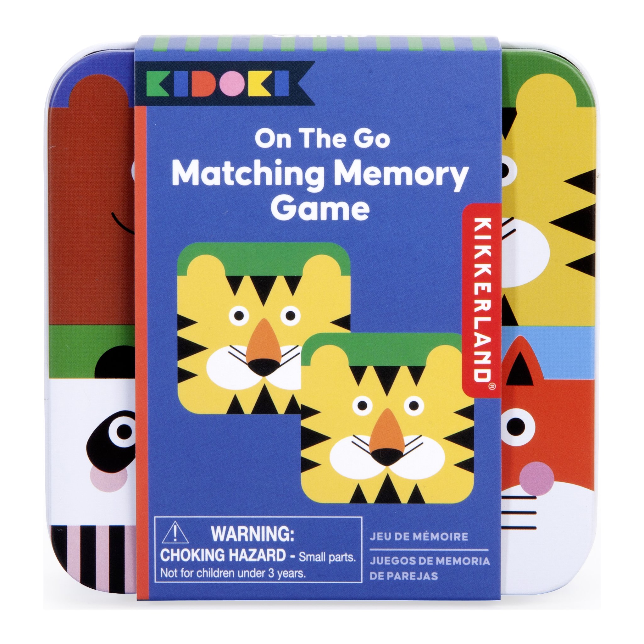 Memory de voyage dans l'emballage « On The Go Matching Memory Game » de Kidoki
