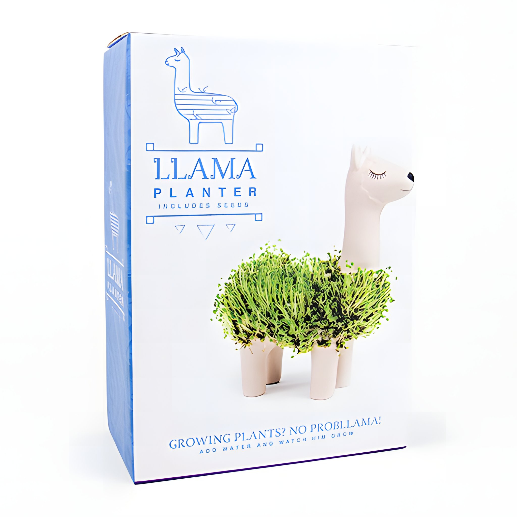 Pot de jardinage Lama Chia céramique blanc