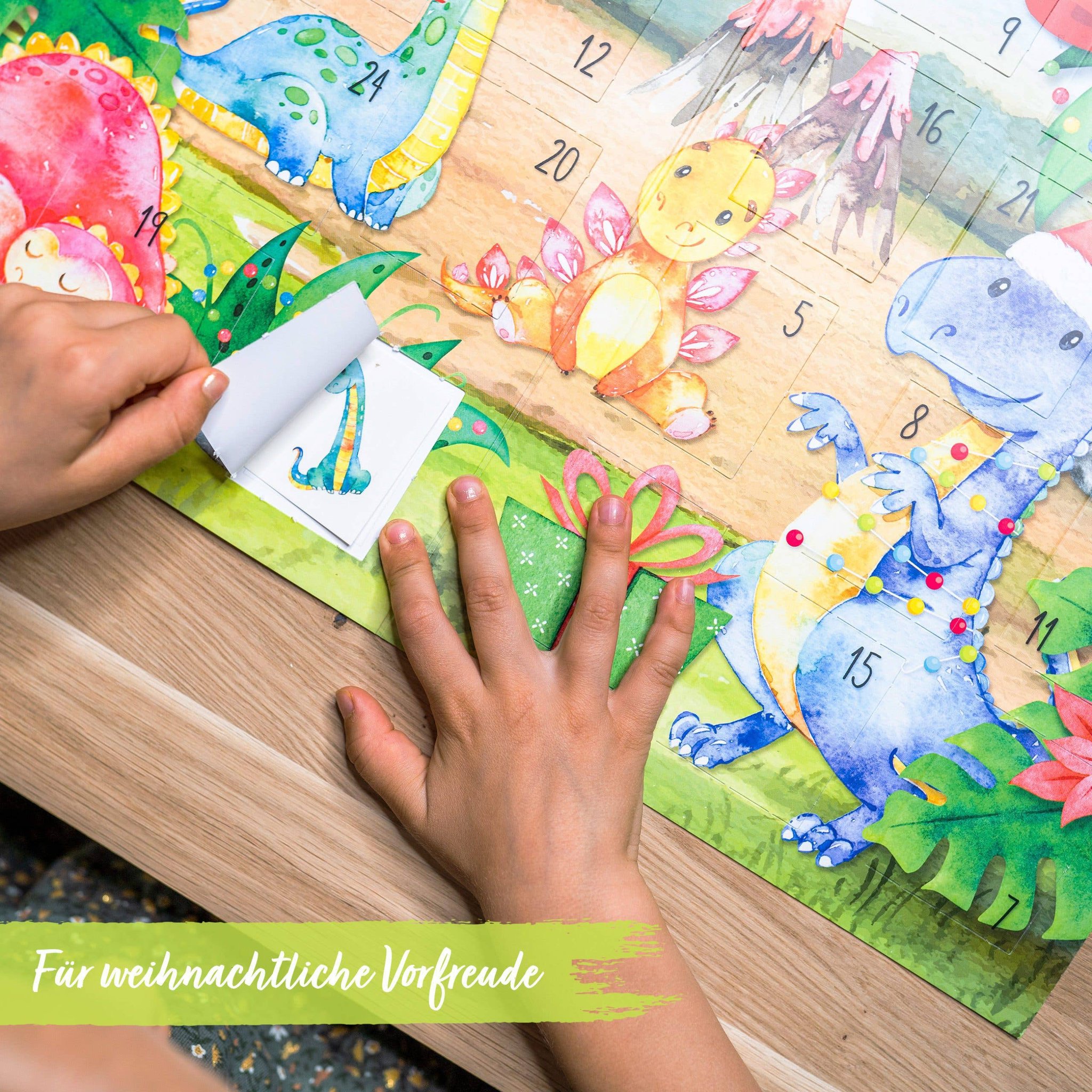 Calendario dell'Avvento tatuaggi dino per bambini