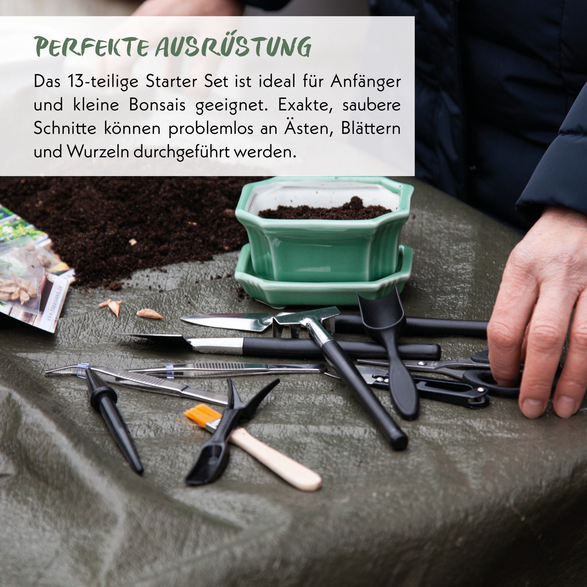 Bonsai Werkzeug-Set perfekte Ausrüstung im Garten-Einsatz