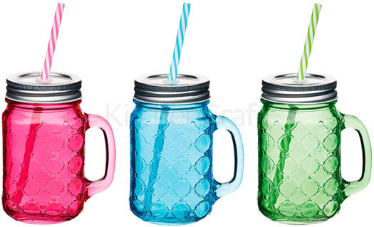 6 Bicchieri con Tappo e Foro per Cannuccia