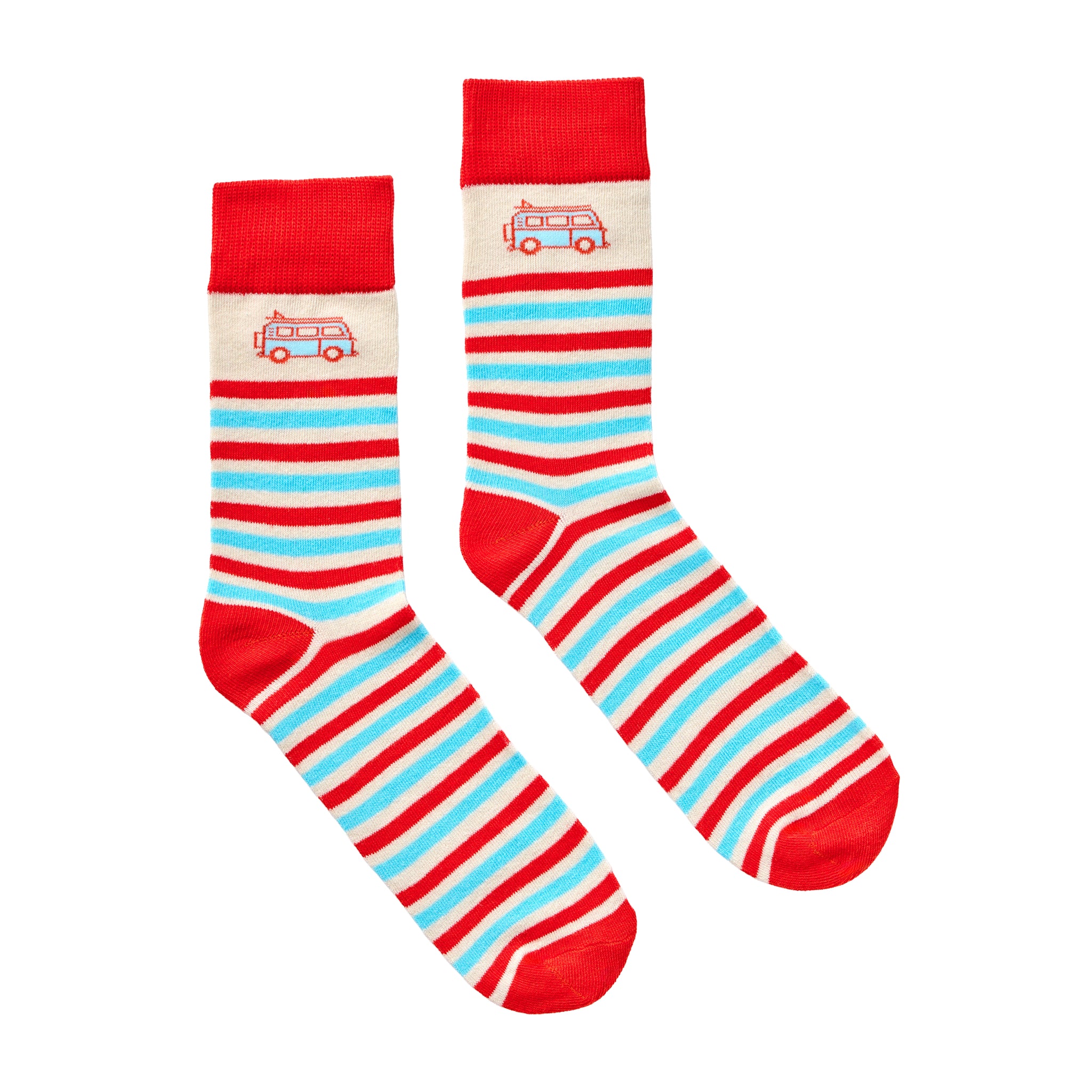 Camping-Socken mit Campervan-Muster, zwei Paar
