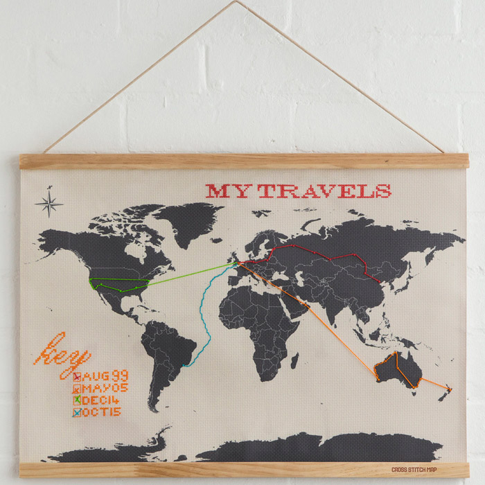 Carte du Monde Point de Croix