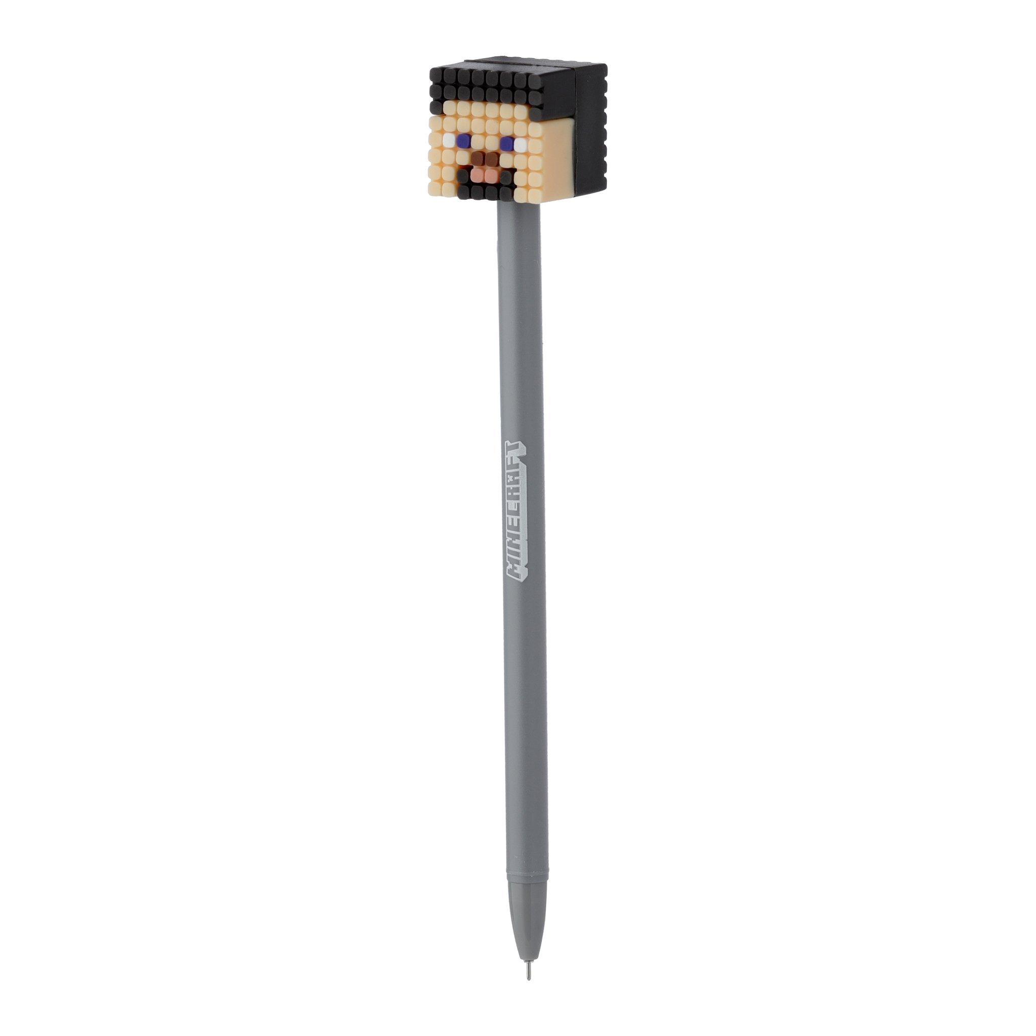Fineliner Minecraft con testa a blocco chiara su fusto grigio