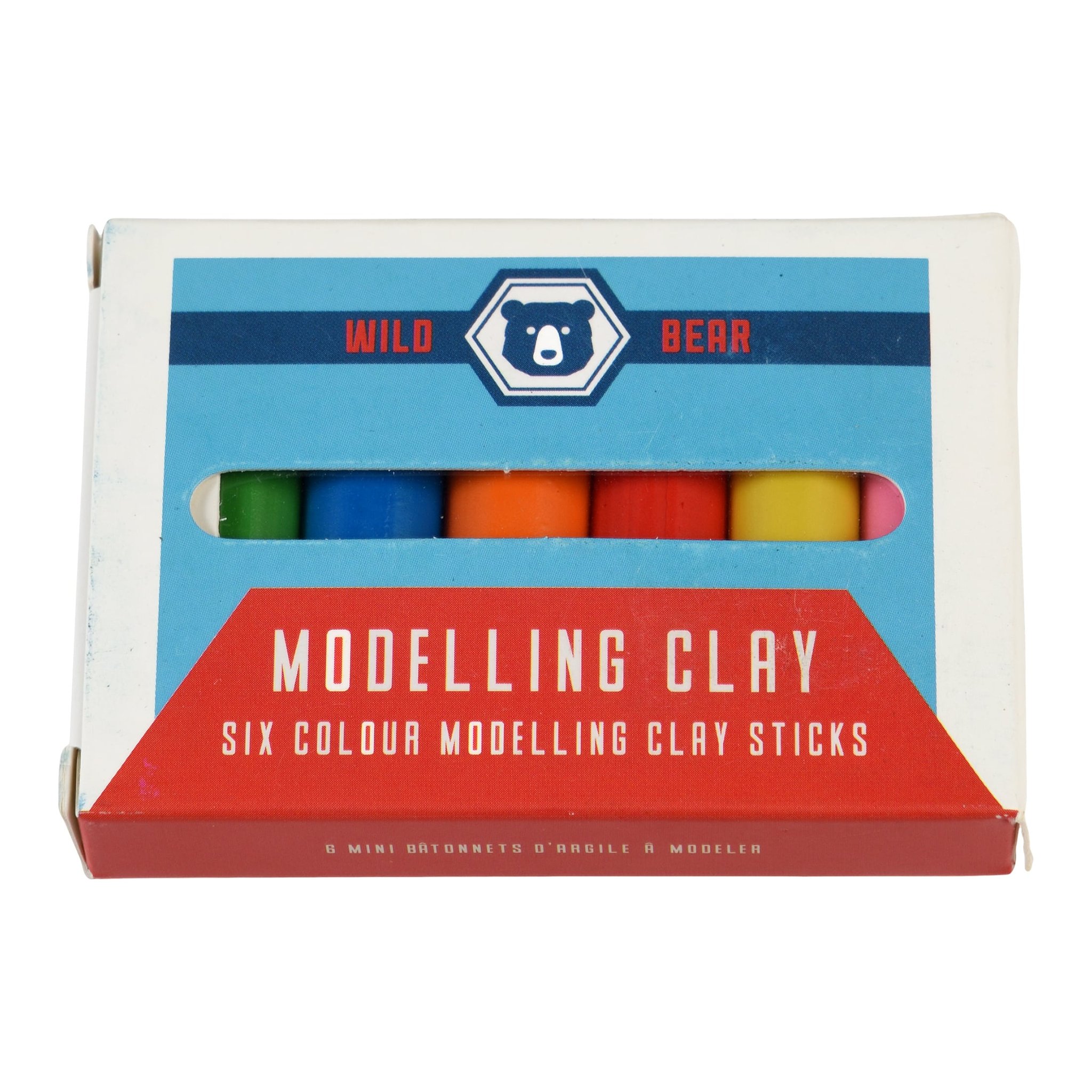 'Wild Bear Modelling Clay – Six Colour Modelling Clay Sticks' box with window