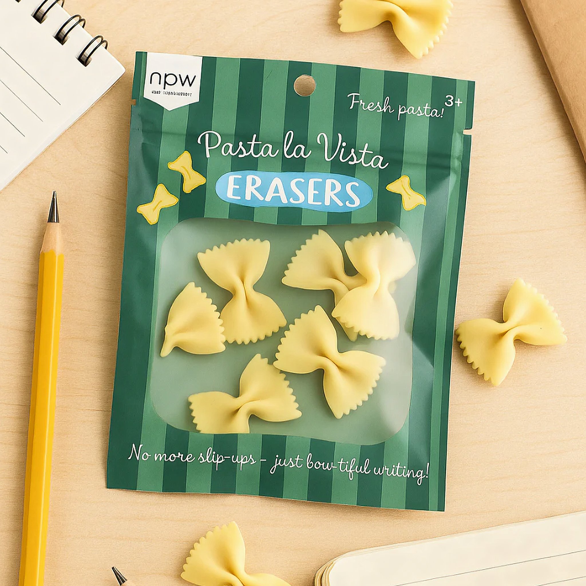 Pasta La Vista Mini-Radiergummis Verpackung in Pasta-Tüte