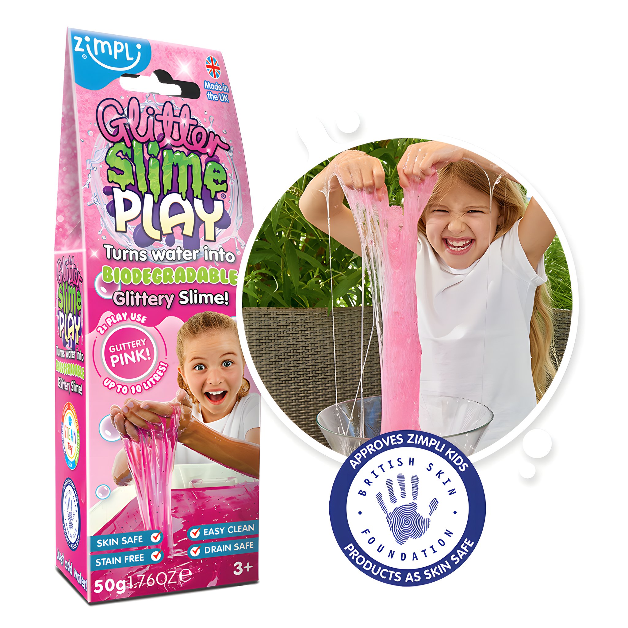 Glitter Slime Play Pink Foil-Beutel von Zimpli Kids
