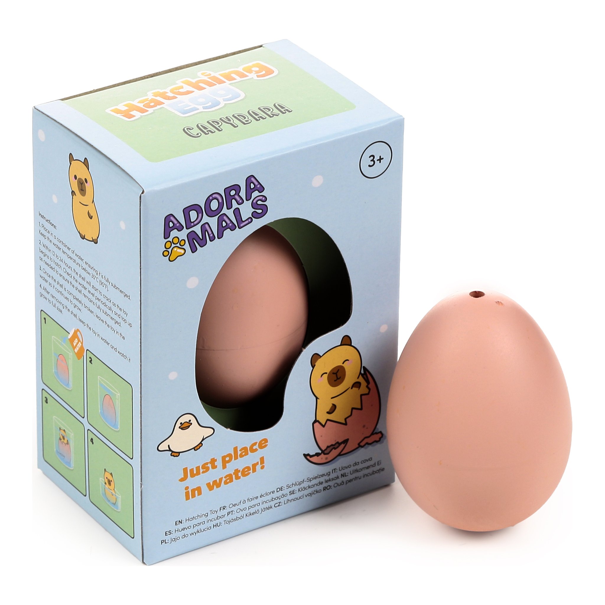 Adoramals packaging with the hatching egg beside it
