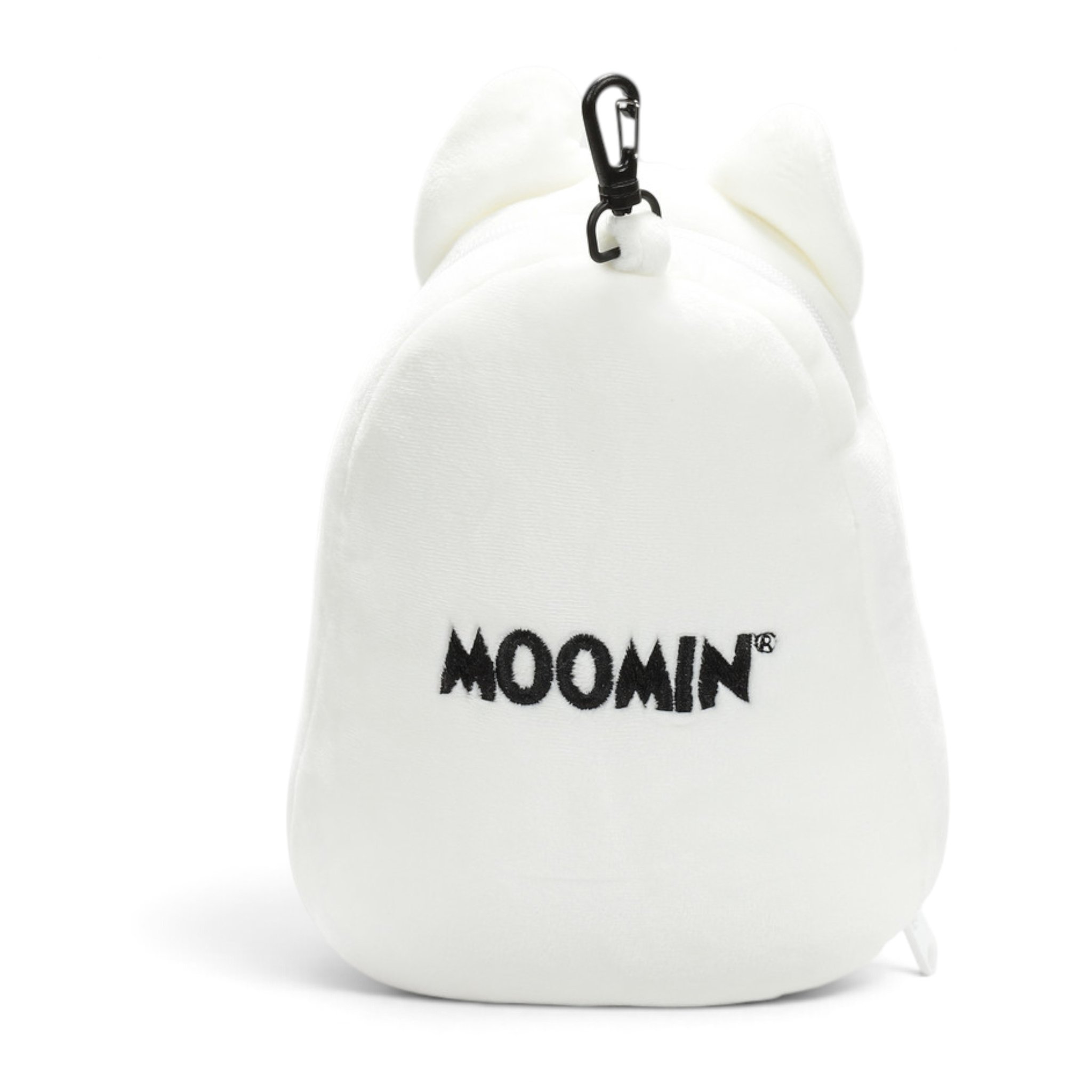 Rückseite des Kissens mit Moomin-Schriftzug