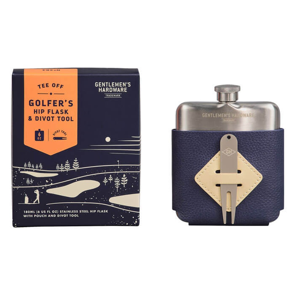Golfer&rsquo;s Hip Flask &amp; divot tool set von Gentlemen's Hardware