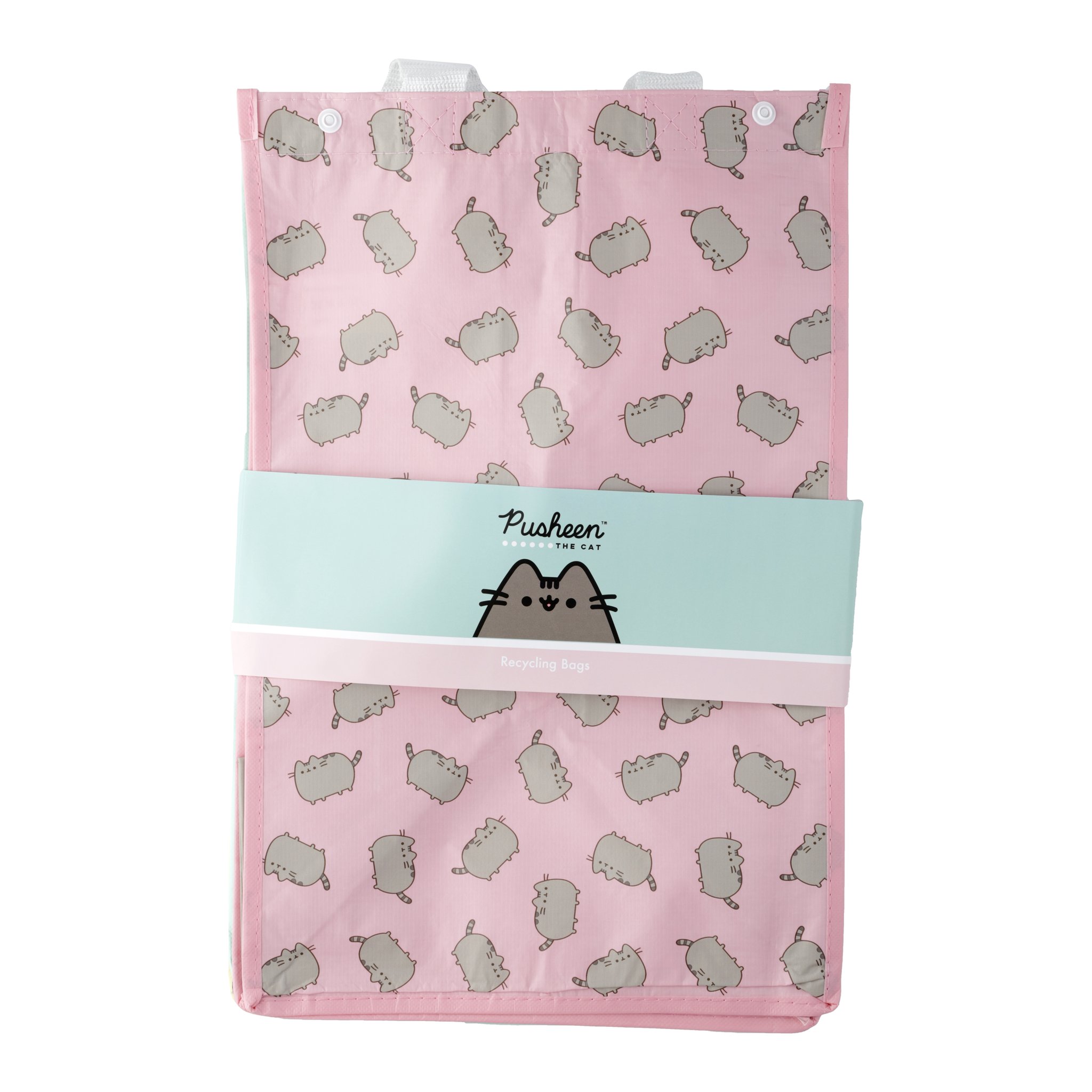 Pusheen-Waeschebehaelter zusammengefaltet mit Banderole