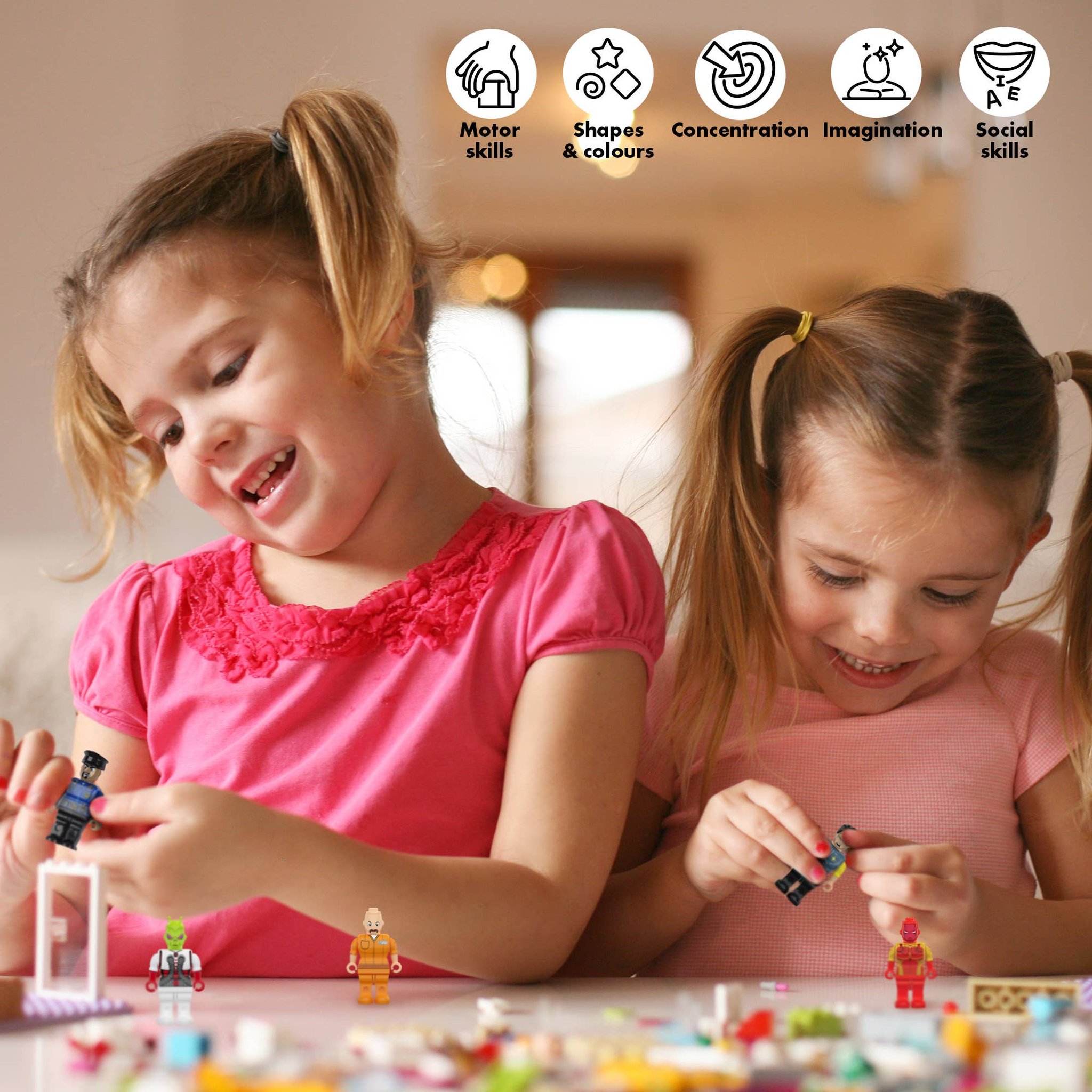 Klemmbaustein-Figuren 20er-Set Block Tech – Mädchen spielen mit den Figuren